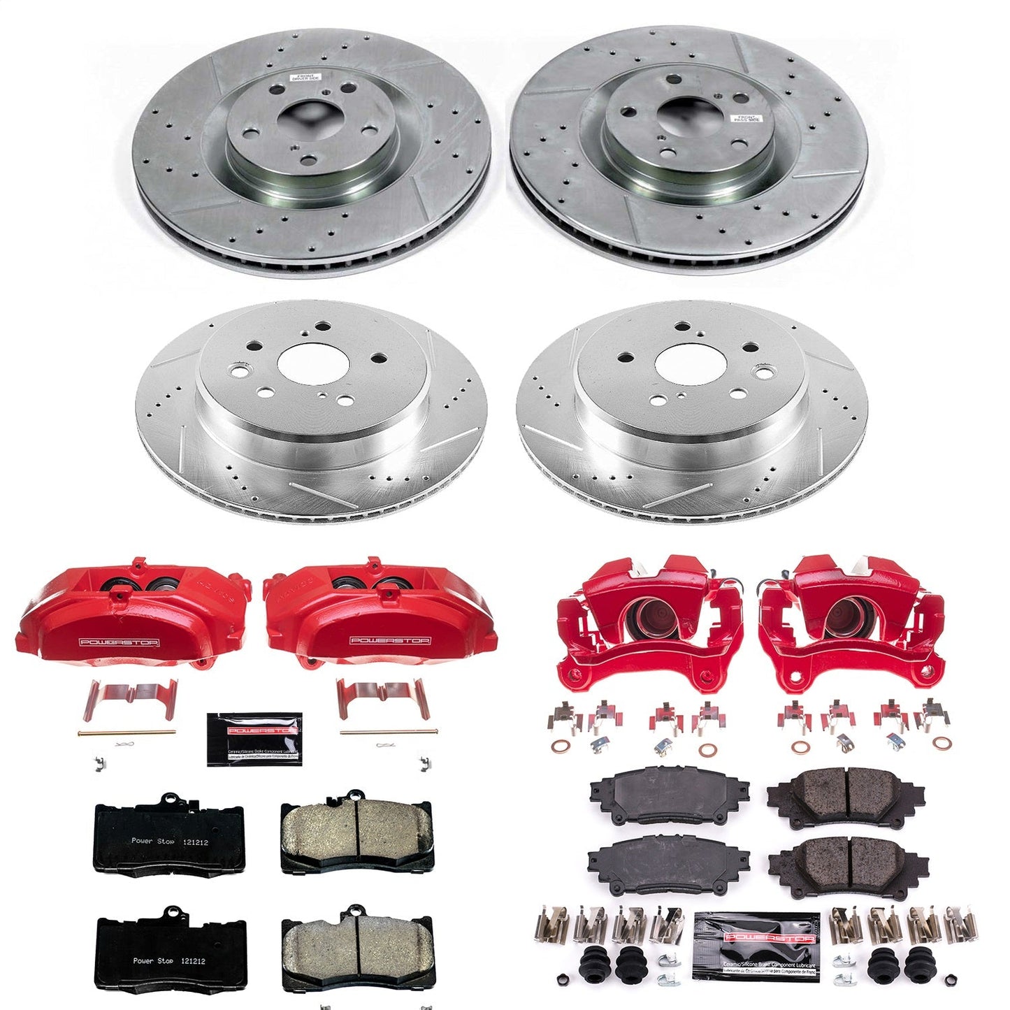 PowerStop Front & Rear Z23 Evolution Sport Brake Kit with Calipers | 2013–2019 Lexus GS350 (KC6513)