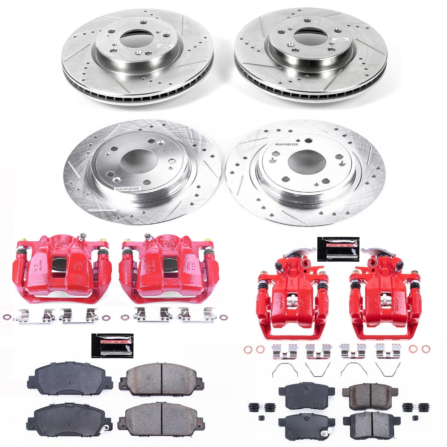 PowerStop Front & Rear Z23 Evolution Sport Brake Kit with Calipers | 2013–2017 Honda Accord (KC6516)