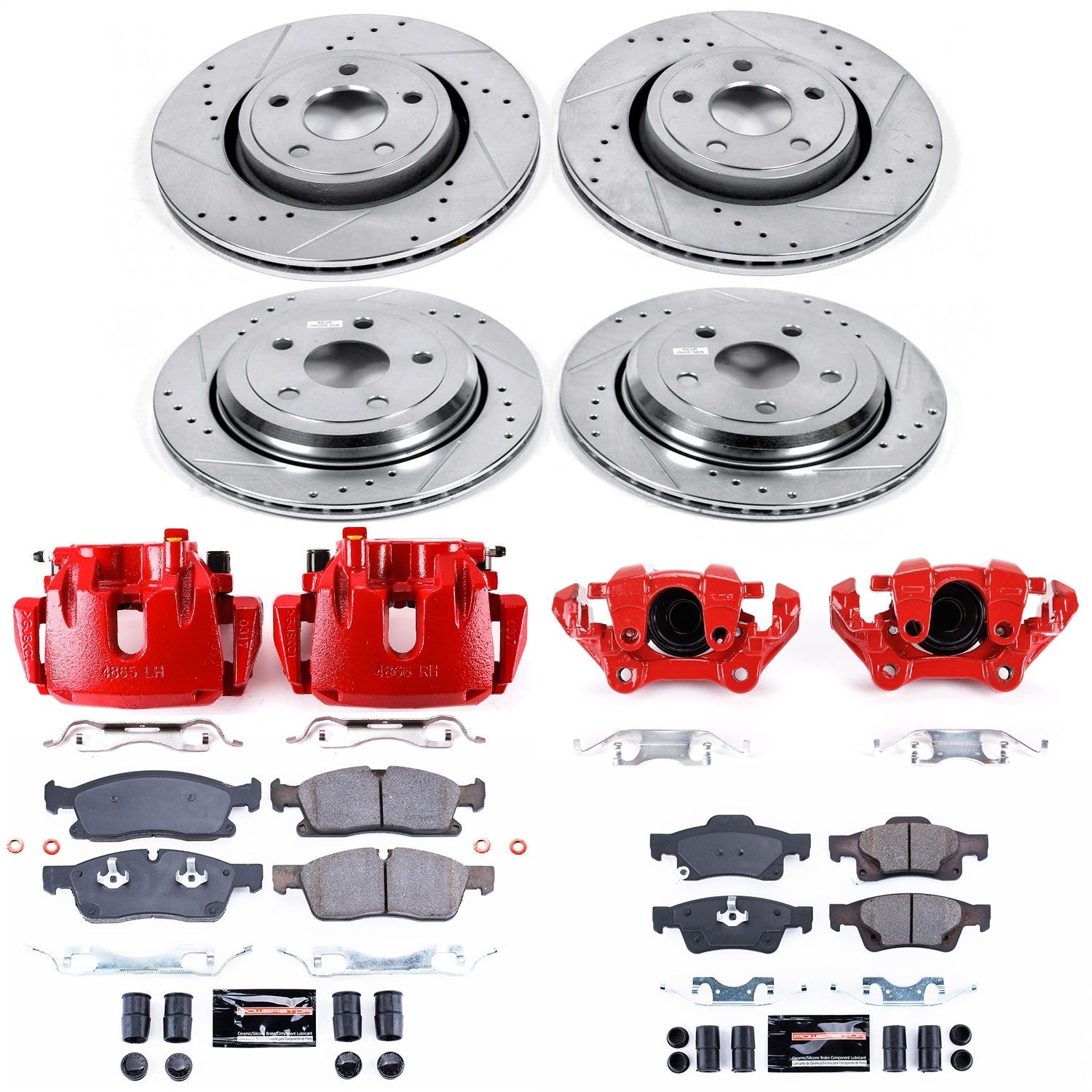 PowerStop Front & Rear Z23 Evolution Sport Brake Kit with Calipers | 2013–2015 Jeep Grand Cherokee (KC6537)