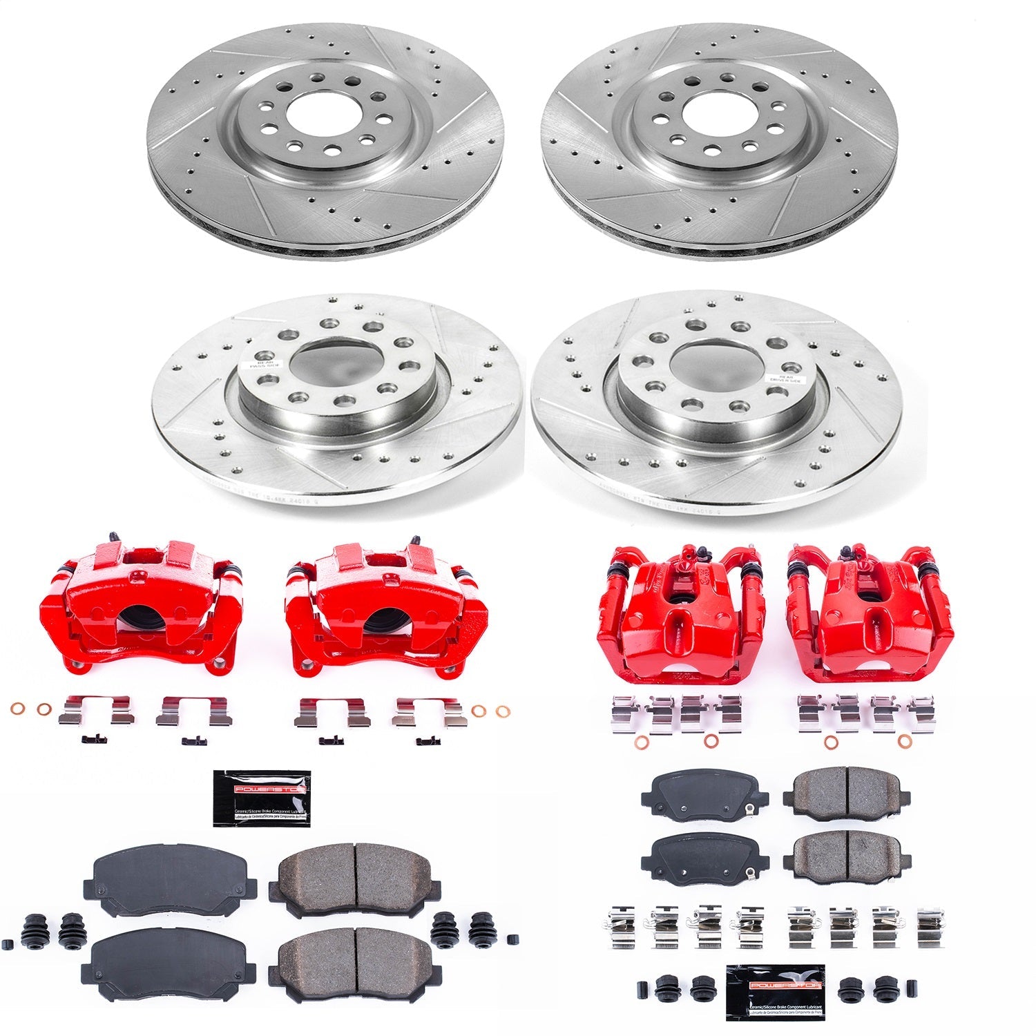 PowerStop Front & Rear Z23 Evolution Sport Brake Kit with Calipers | 2015–2017 Chrysler 200 (KC6539)