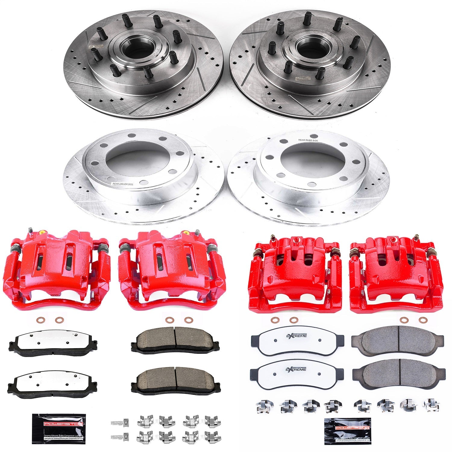 PowerStop Front & Rear Z36 Truck & Tow Kit with Calipers | 2012–2013 Ford F-250 Super Duty (KC6551-36)