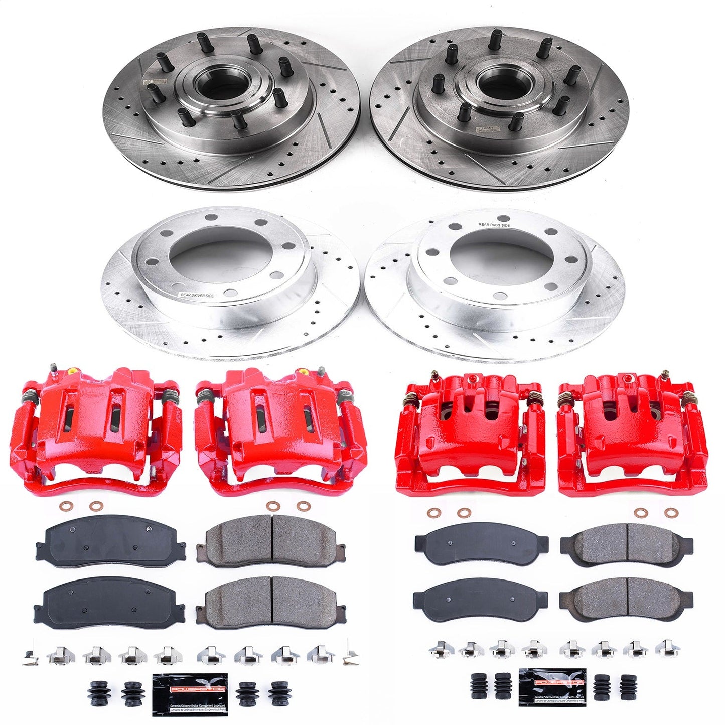 PowerStop Front & Rear Z23 Evolution Kit with Calipers | 2012–2013 Ford F-250 Super Duty (KC6551)
