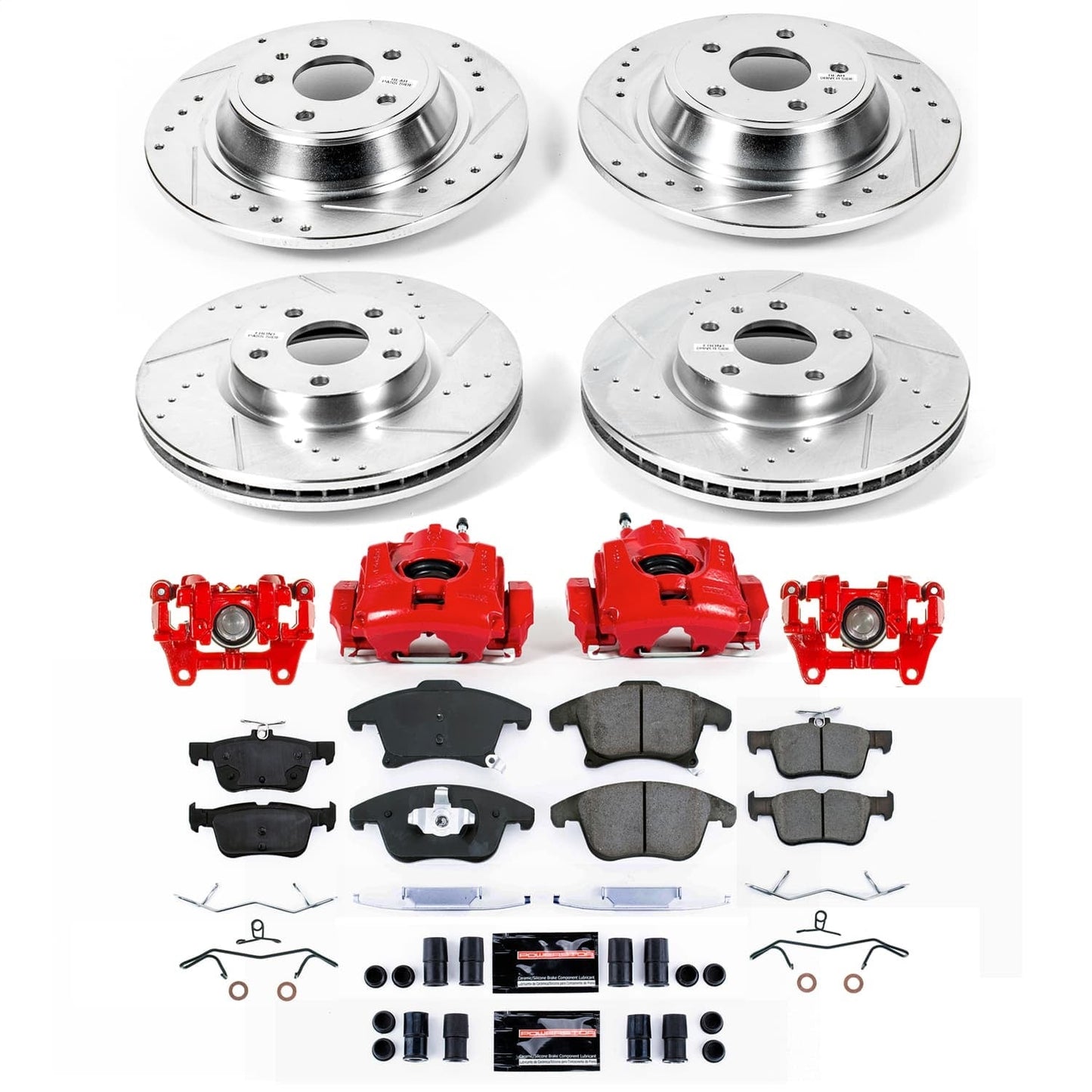 PowerStop Front and Rear Z23 Evolution Kit with Calipers | 2013–2014 Lincoln MKZ (KC6556B)