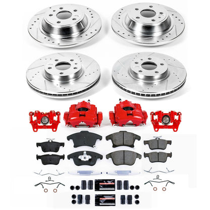 PowerStop Front and Rear Z23 Evolution Kit with Calipers | 2013–2014 Lincoln MKZ (KC6556B)