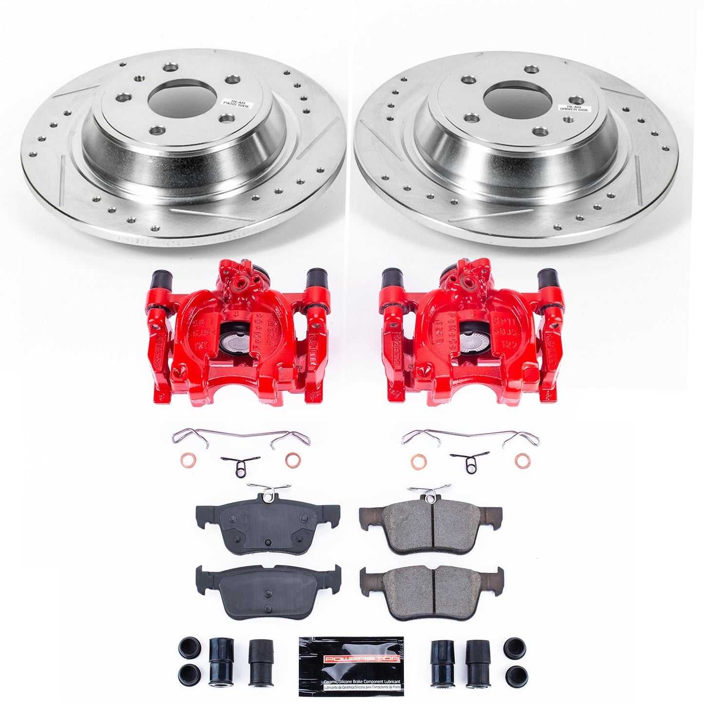 PowerStop Rear Brake Kit with Calipers | 2013–2019 Ford Fusion (KC6559A)