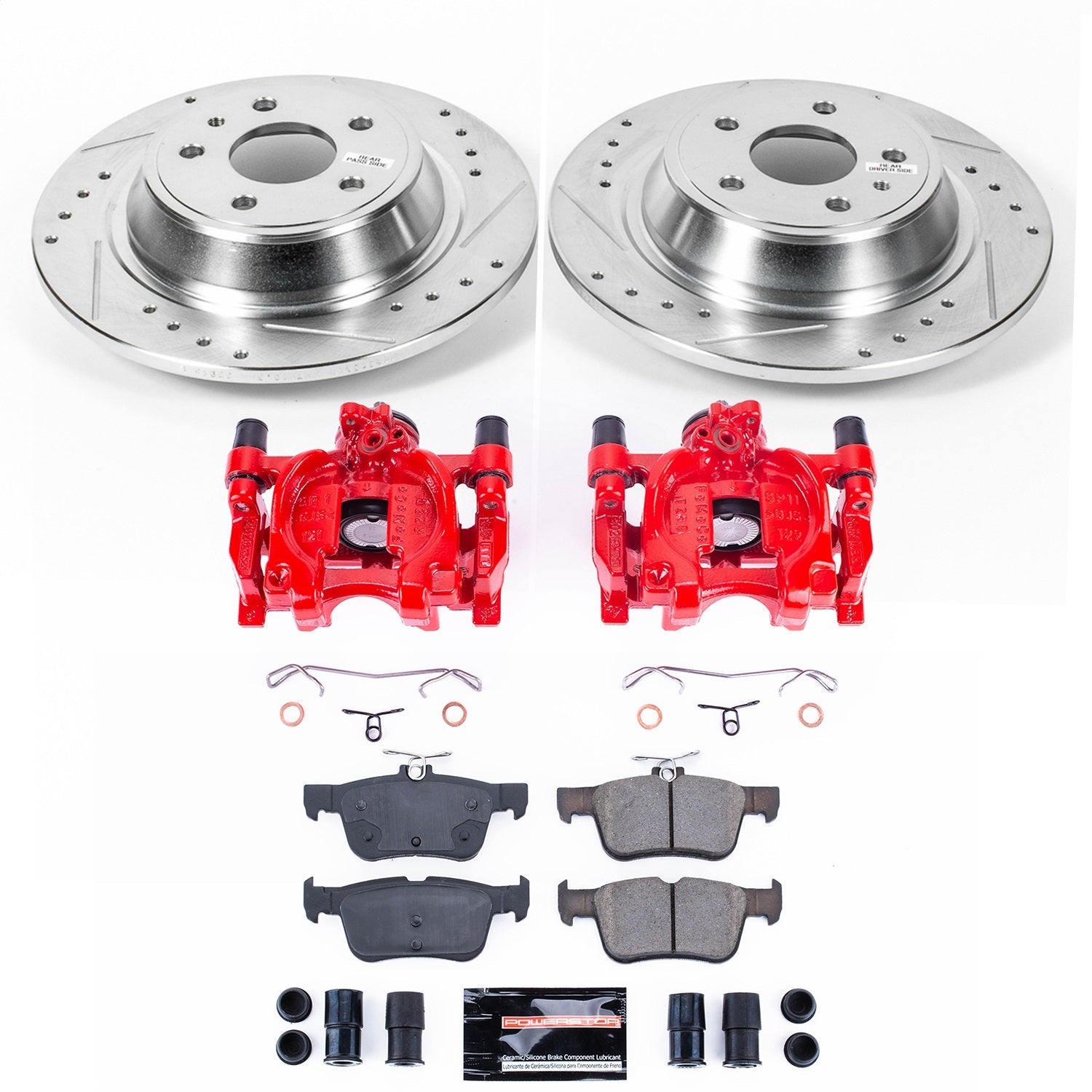 PowerStop Rear Brake Kit with Calipers | 2013–2019 Ford Fusion (KC6559A)
