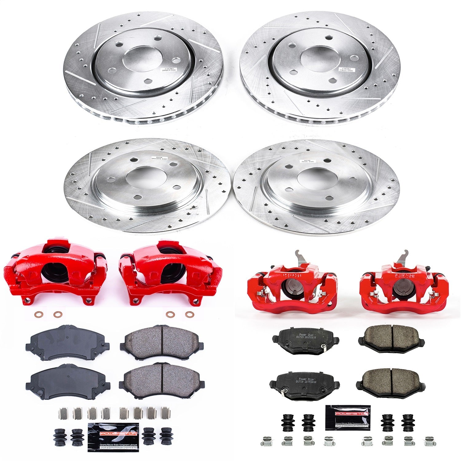 PowerStop Front & Rear Z23 Evolution Sport Brake Kit with Calipers | 2013 Dodge Journey (KC6563A)