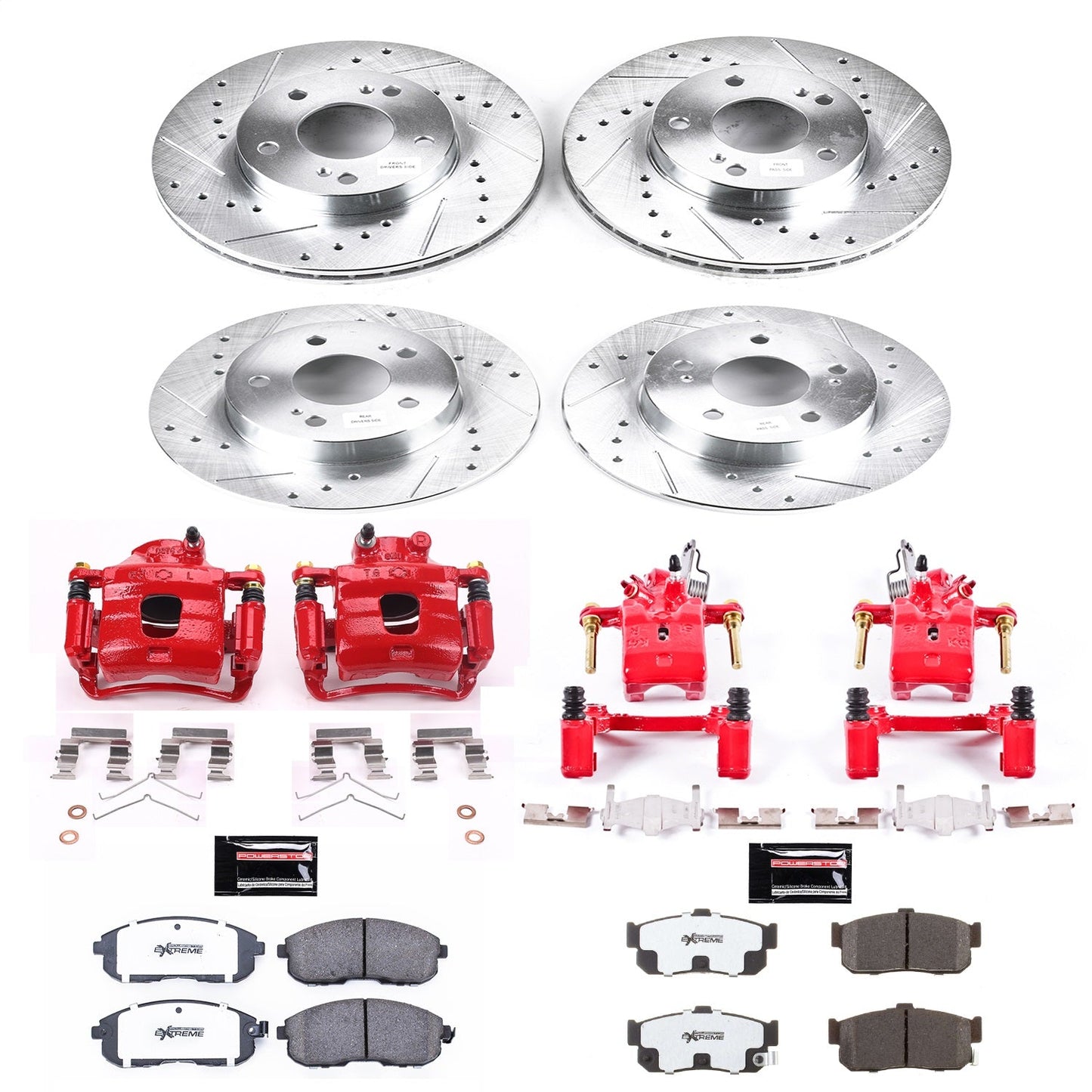 PowerStop Front & Rear Z26 Street Warrior Brake Kit with Calipers | 1996–1999 Infiniti I30 (KC662-26)