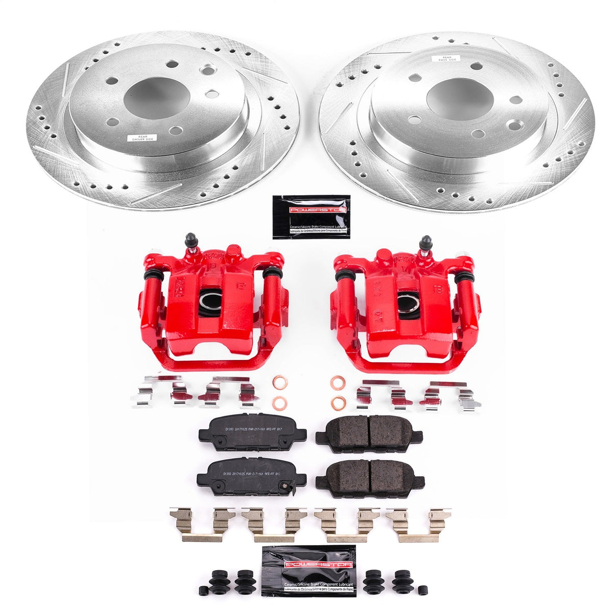 PowerStop Rear Brake Kit with Calipers | 2017 Nissan Rogue Sport (KC6761)
