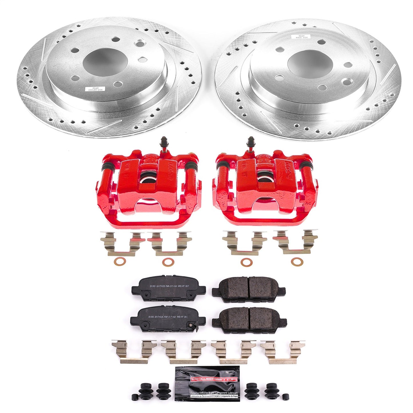 PowerStop Rear Brake Kit with Calipers | 2011–2019 Nissan Leaf (KC6761A)