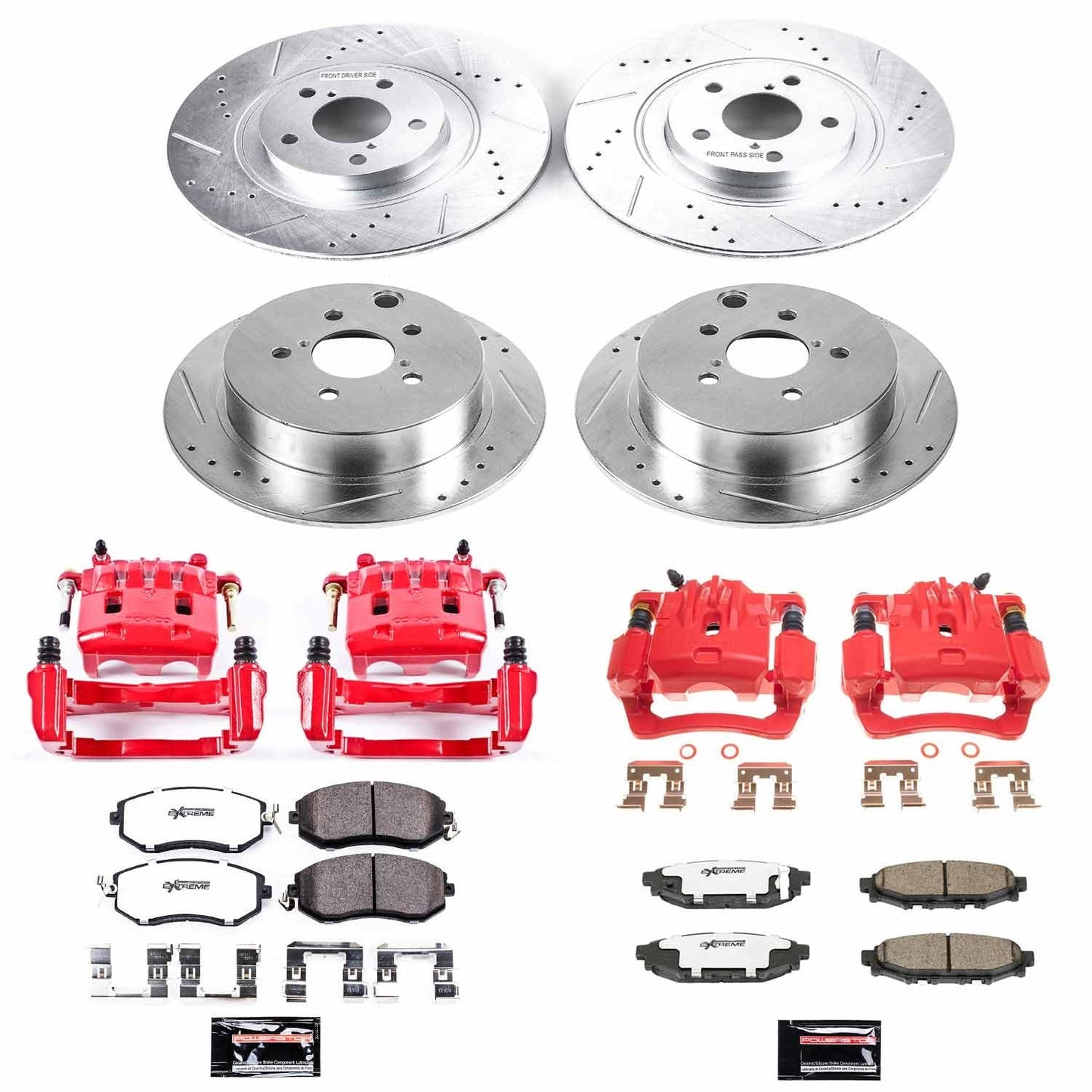 PowerStop Front & Rear Z26 Street Warrior Brake Kit with Calipers | 2016–2017 Subaru Crosstrek (KC6762-26)