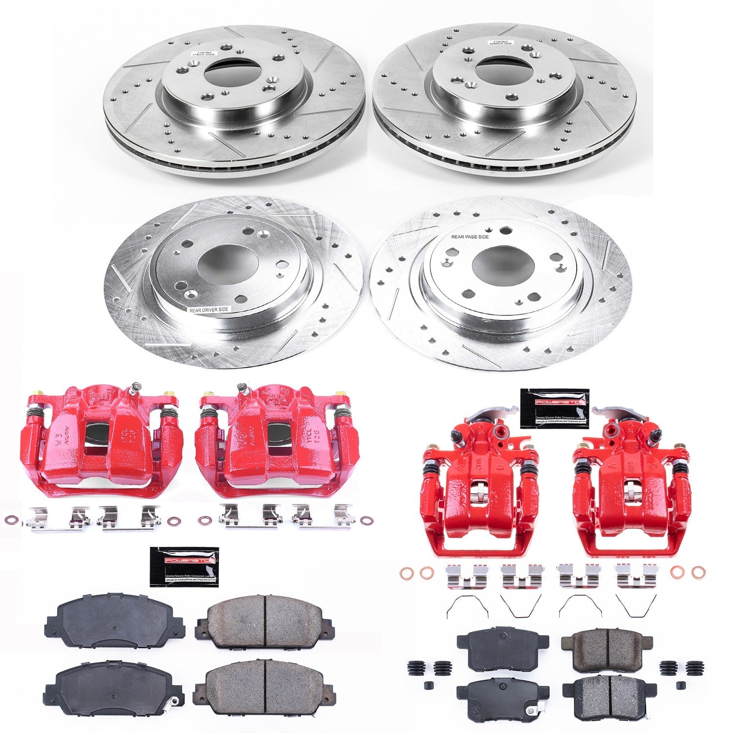 PowerStop Front & Rear Z23 Evolution Sport Brake Kit with Calipers | 2013 Honda Accord (KC6778)