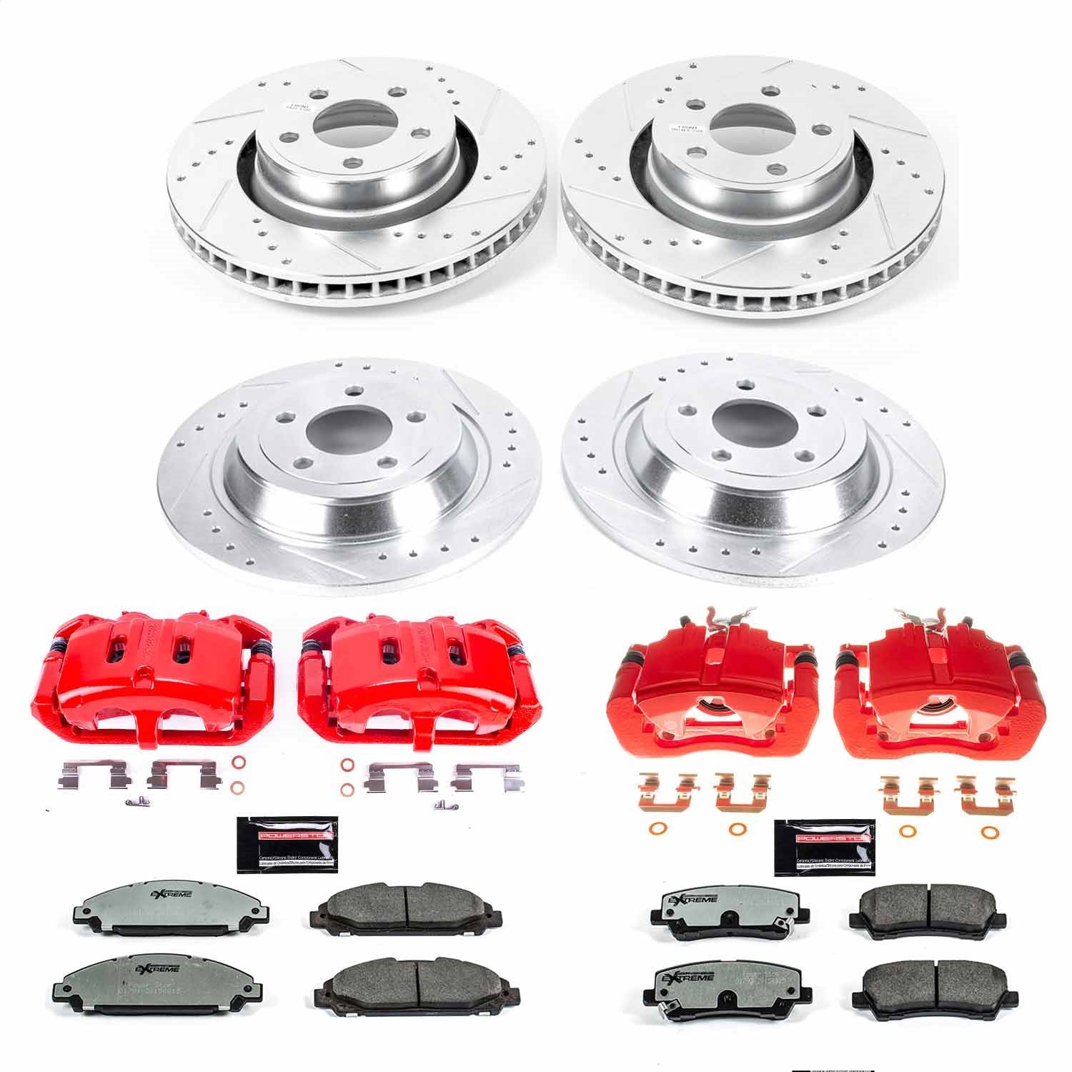 PowerStop Front & Rear Z26 Street Warrior Brake Kit with Calipers | 2015–2017 Ford Mustang (KC6808-26)