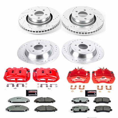 PowerStop Front & Rear Z26 Street Warrior Brake Kit with Calipers | 2015–2017 Ford Mustang (KC6808-26)
