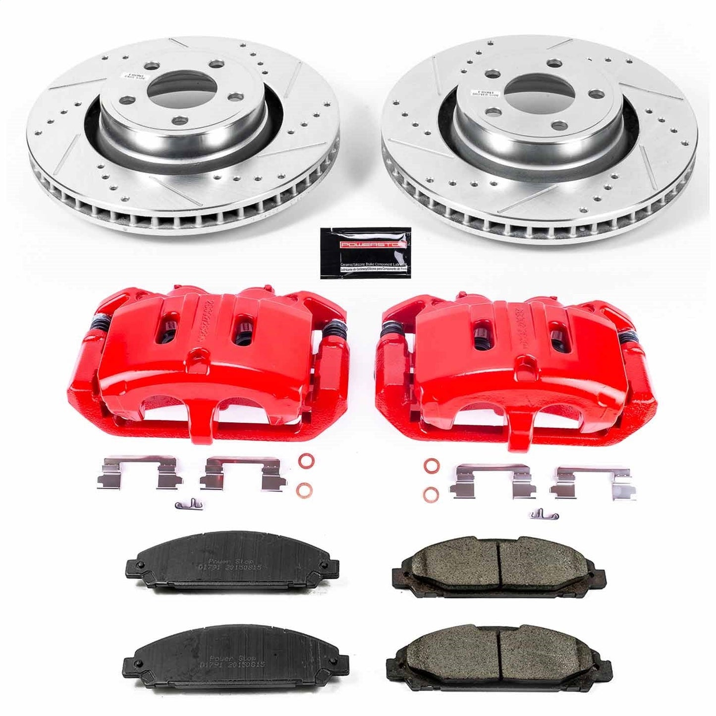 PowerStop Front Z23 Evolution Sport Brake Kit with Calipers | 2015–2017 Ford Mustang (KC6809)