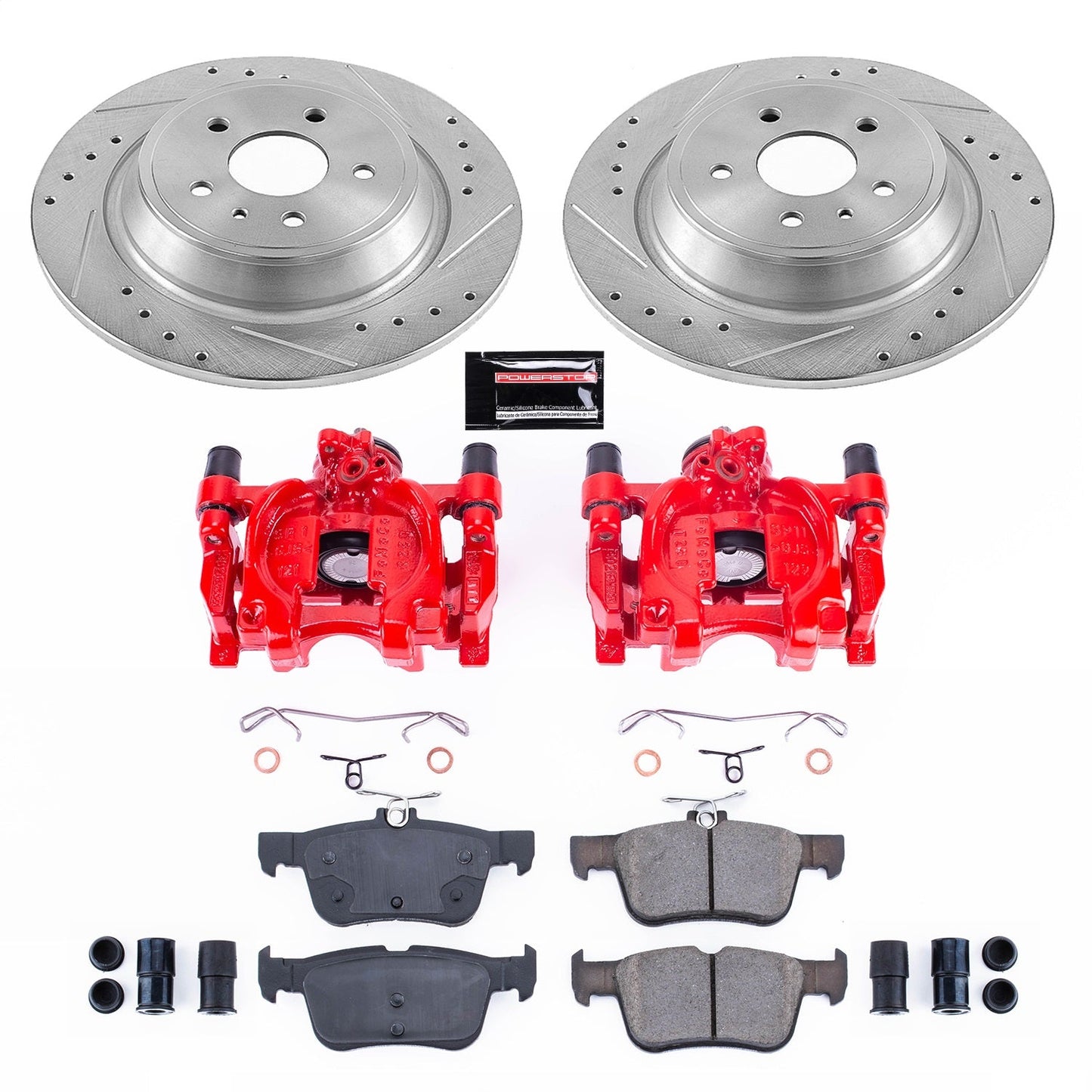PowerStop Rear Brake Kit with Calipers | 2013–2017 Ford Fusion (KC6817A)
