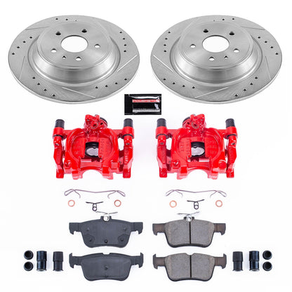 PowerStop Rear Brake Kit with Calipers | 2013–2017 Ford Fusion (KC6817A)