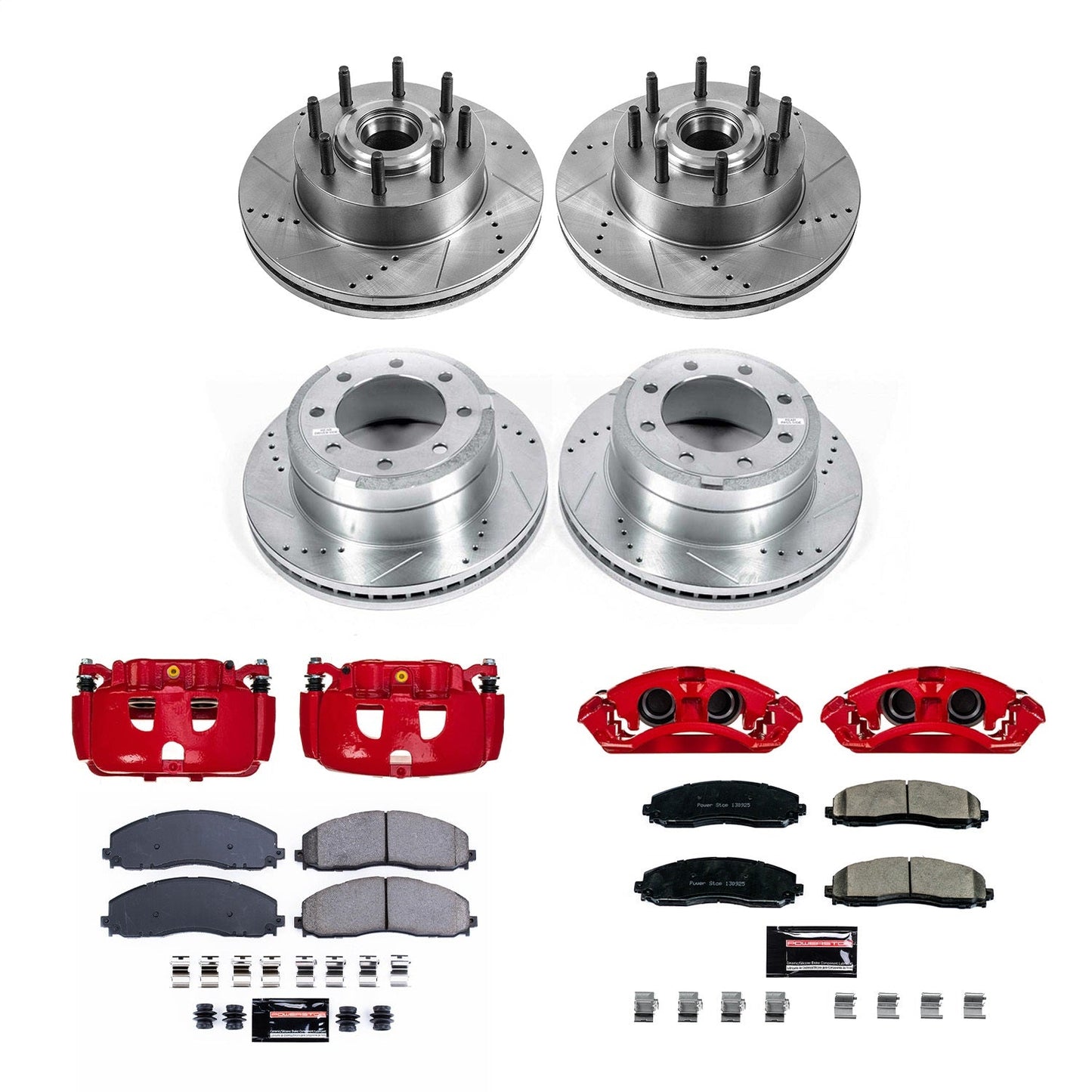 PowerStop Front & Rear Z23 Evolution Kit with Calipers | 2013–2022 Ford F-250 Super Duty (KC6820A)
