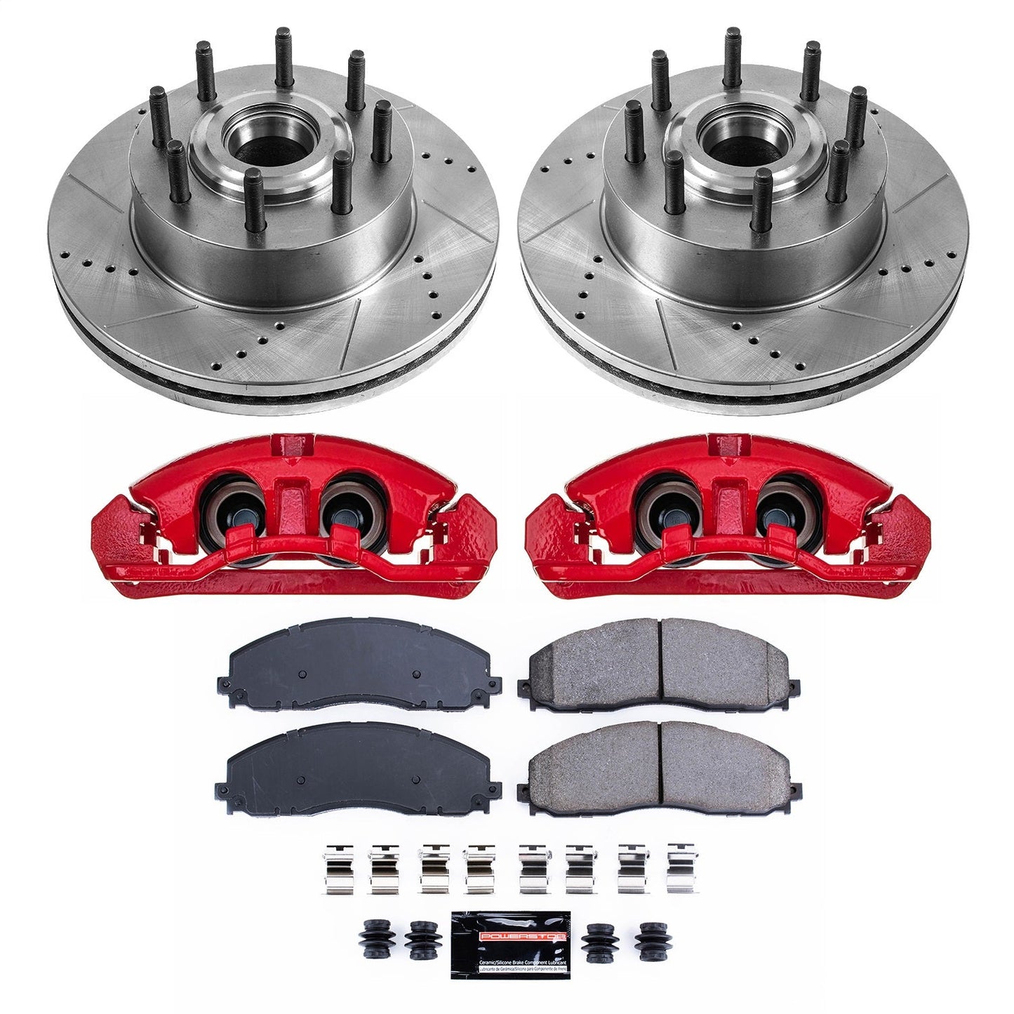 PowerStop Front Z23 Evolution Kit with Calipers | 2013–2022 Ford F-350 Super Duty (KC6821)