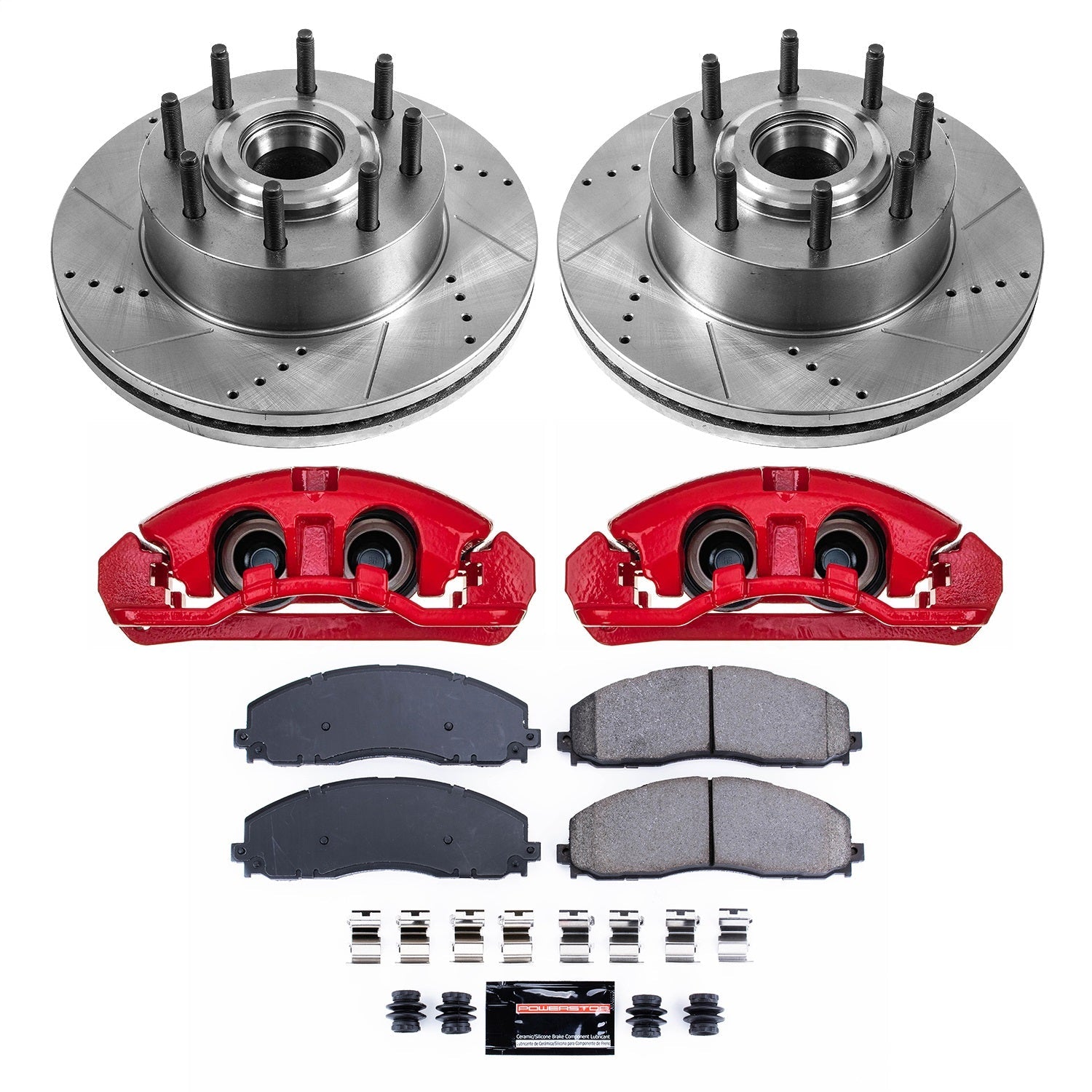 PowerStop Front Z23 Evolution Kit with Calipers | 2013–2022 Ford F-350 Super Duty (KC6821)