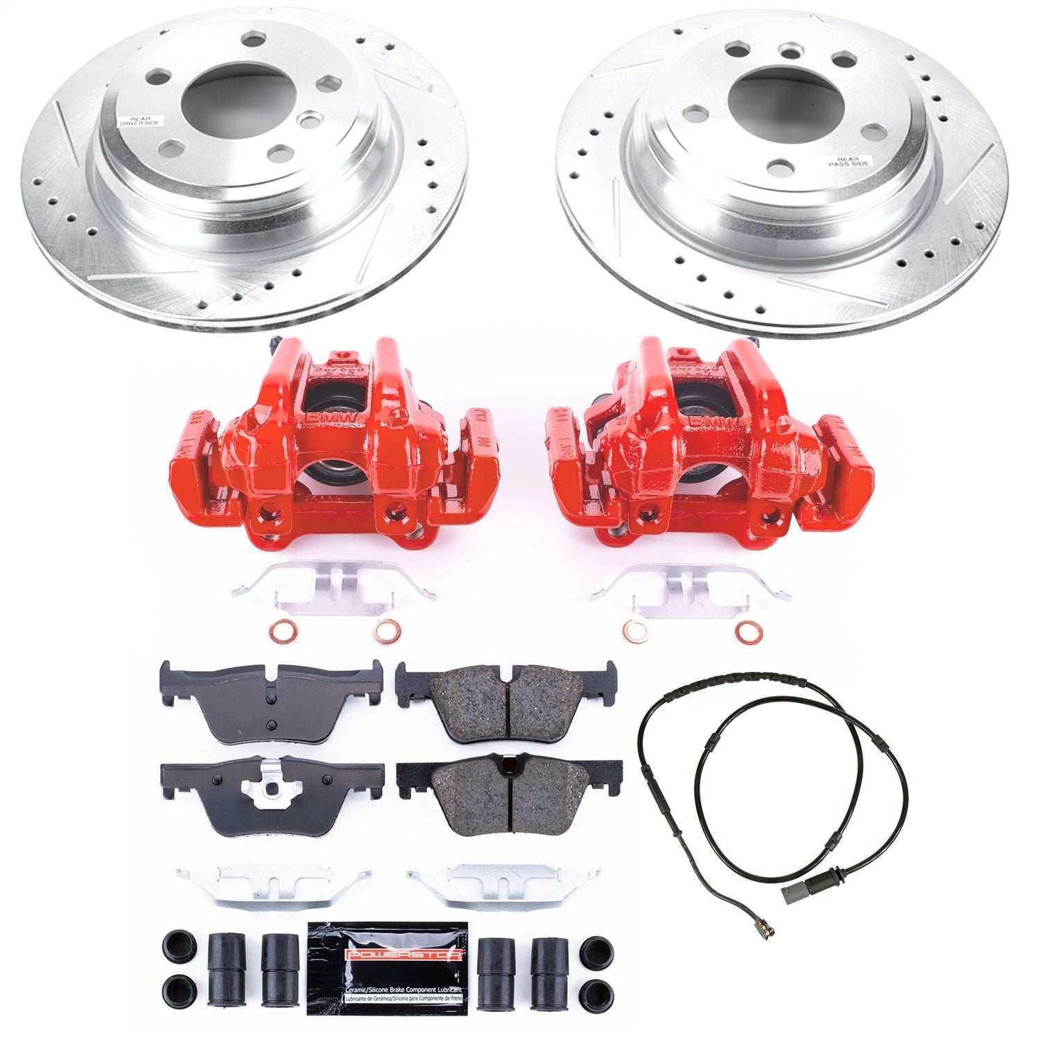 PowerStop Rear Z23 Evolution Sport Brake Kit with Calipers | 2013–2018 BMW 320i xDrive (KC6852)