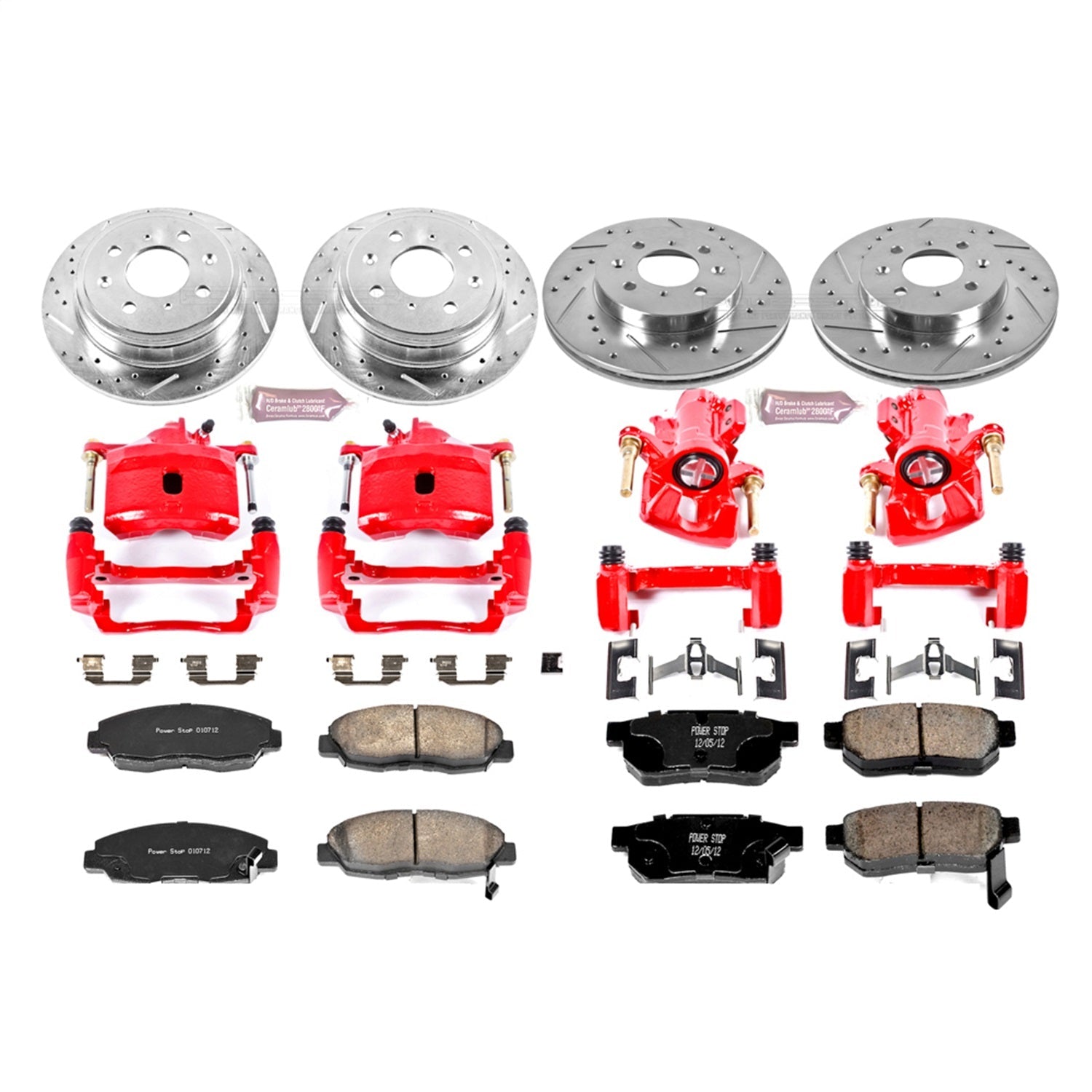 PowerStop Front & Rear Z23 Evolution Sport Brake Kit with Calipers | 1999–2000 Honda Civic (KC691)