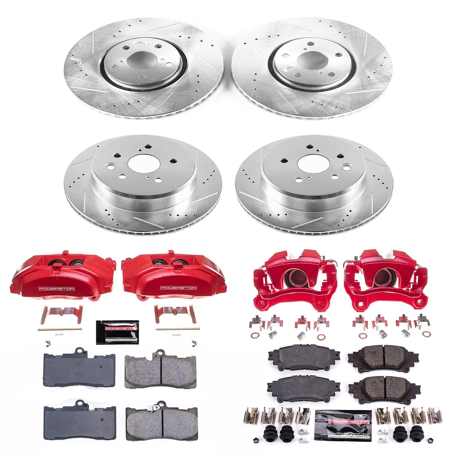 PowerStop Front & Rear Z23 Evolution Sport Brake Kit with Calipers | 2014–2015 Lexus IS350 (KC6929)