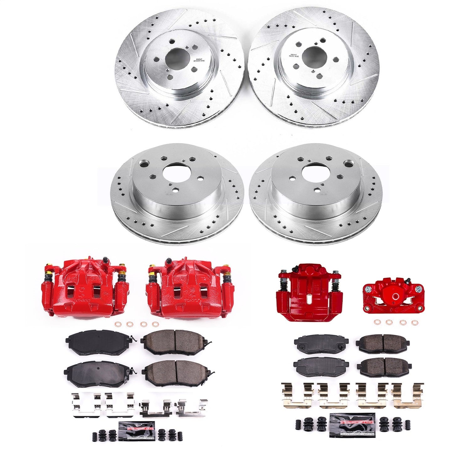 PowerStop Front & Rear Z23 Coated Brake Kit | 2014–2018 Subaru Forester (KC6931A)