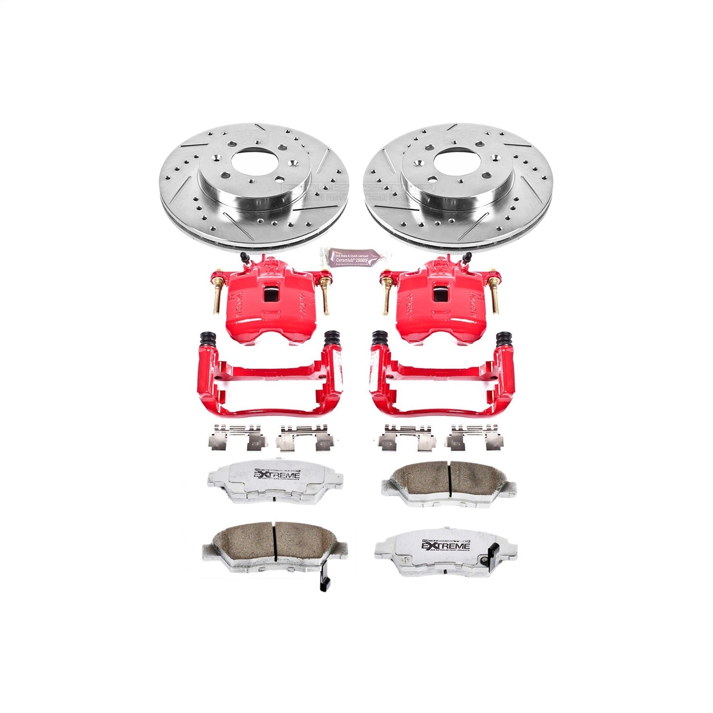 PowerStop Front Z26 Street Warrior Brake Kit with Calipers | 2007–2008 Honda Fit (KC694-26)