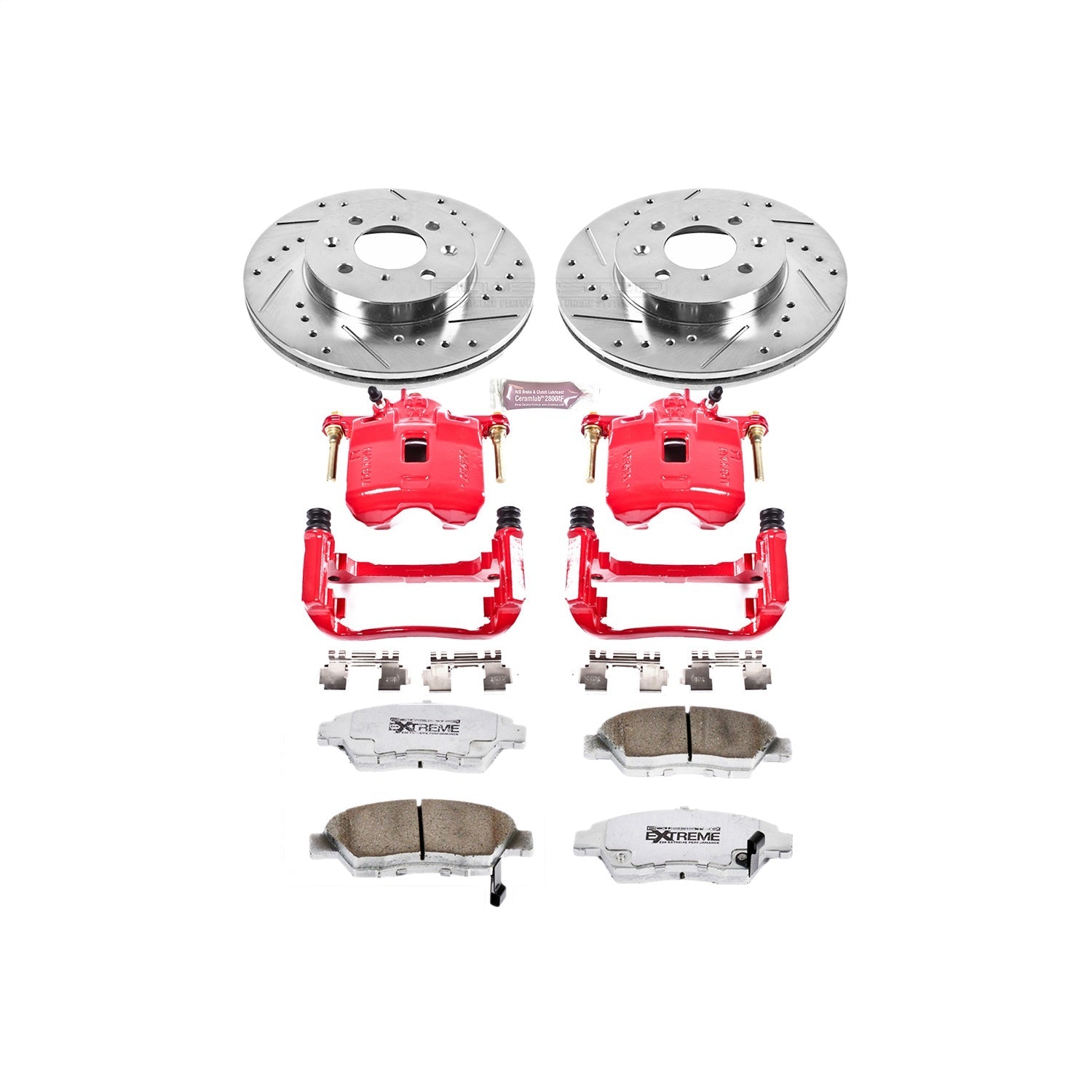 PowerStop Front Z26 Street Warrior Brake Kit with Calipers | 2007–2008 Honda Fit (KC694-26)