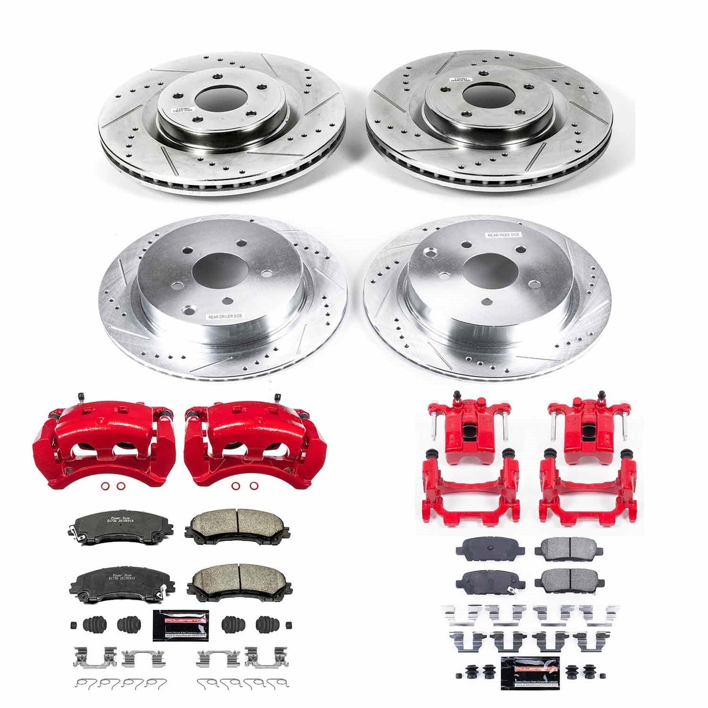 PowerStop Front & Rear Z23 Evolution Sport Brake Kit with Calipers | 2014–2017 Infiniti Q50 (KC6943)