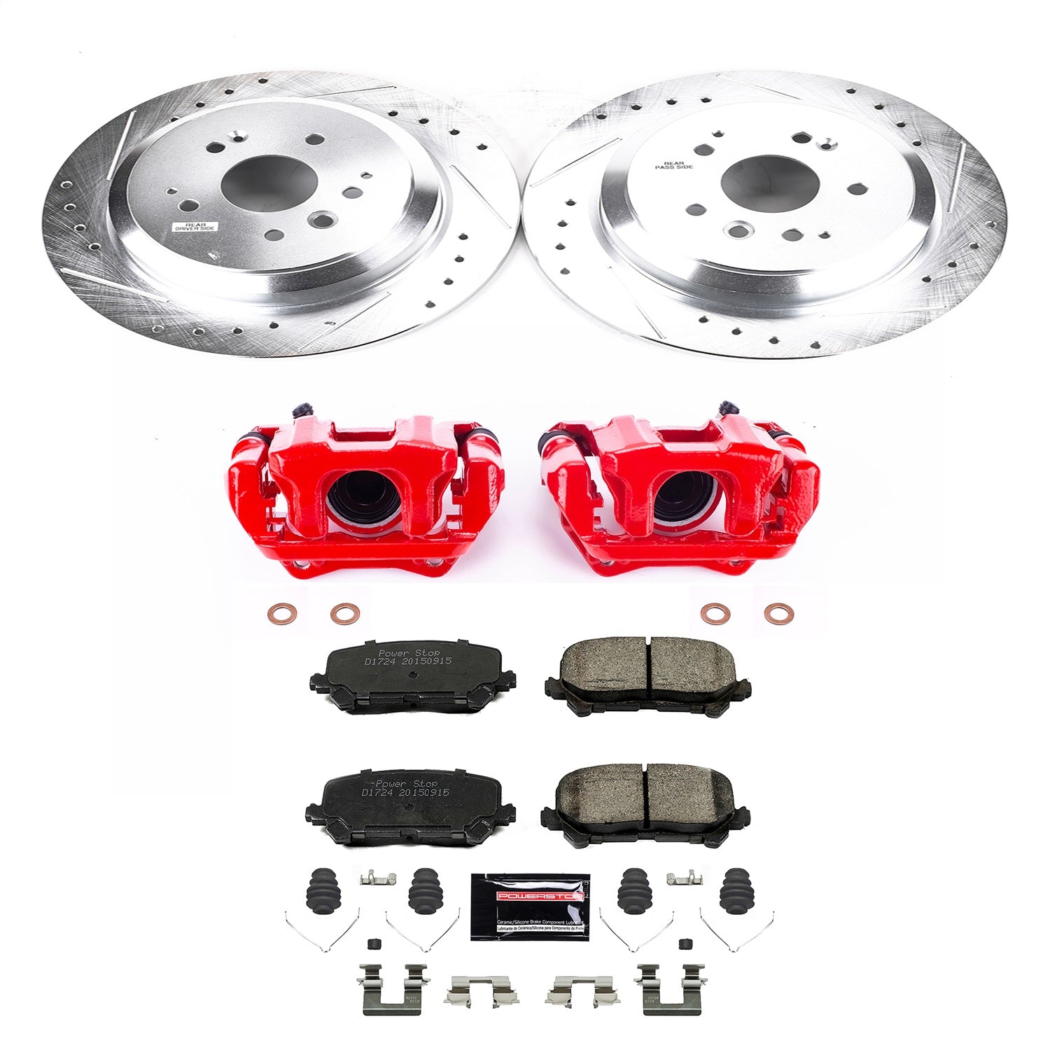 PowerStop Rear Z23 Evolution Sport Brake Kit with Calipers | 2014–2016 Acura MDX (KC6953)