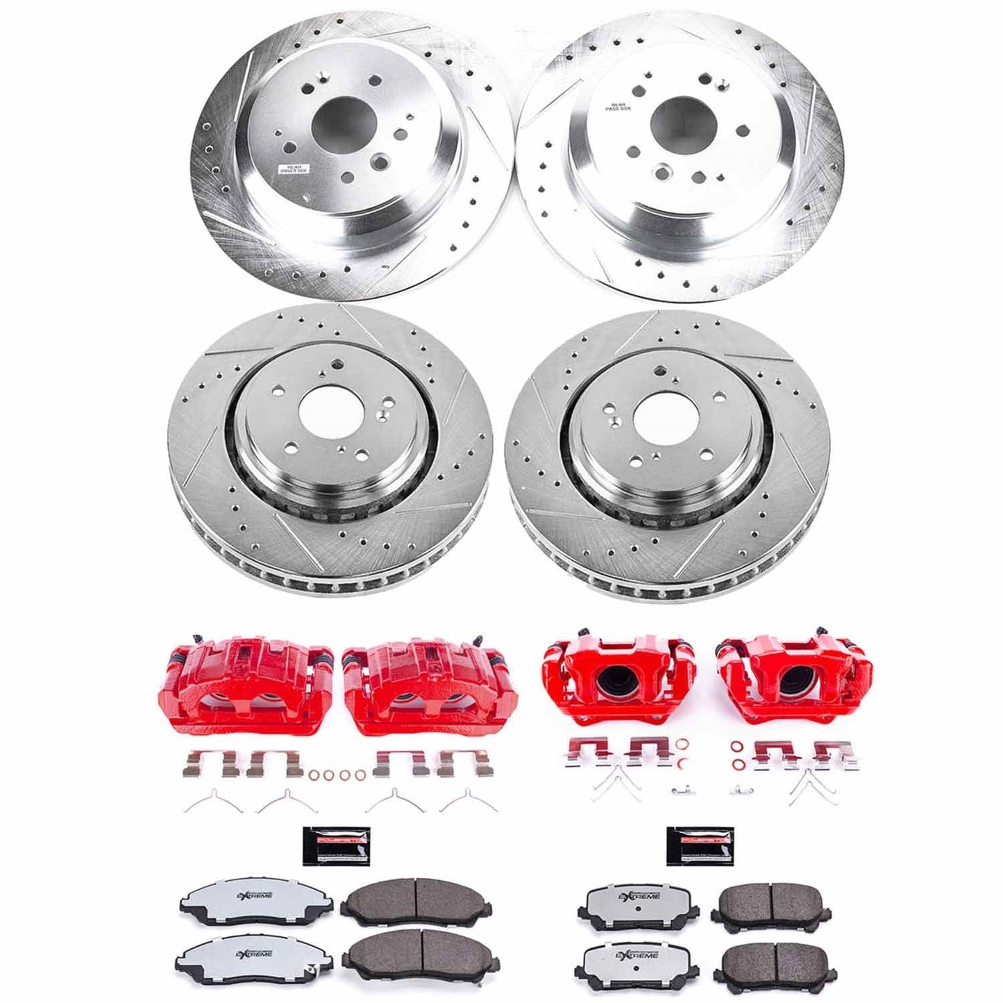 PowerStop Front and Rear Z36 Truck & Tow Kit with Calipers | 2014–2016 Acura MDX (KC6956-36)