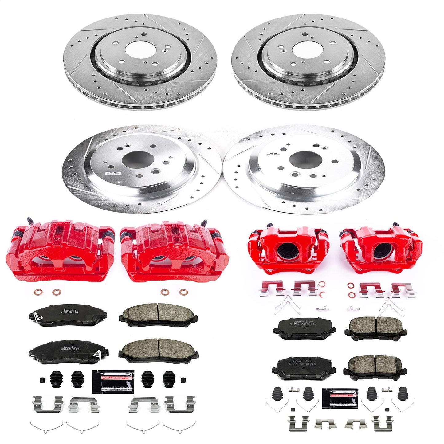 PowerStop Front & Rear Z23 Evolution Sport Brake Kit with Calipers | 2014–2016 Acura MDX (KC6956)