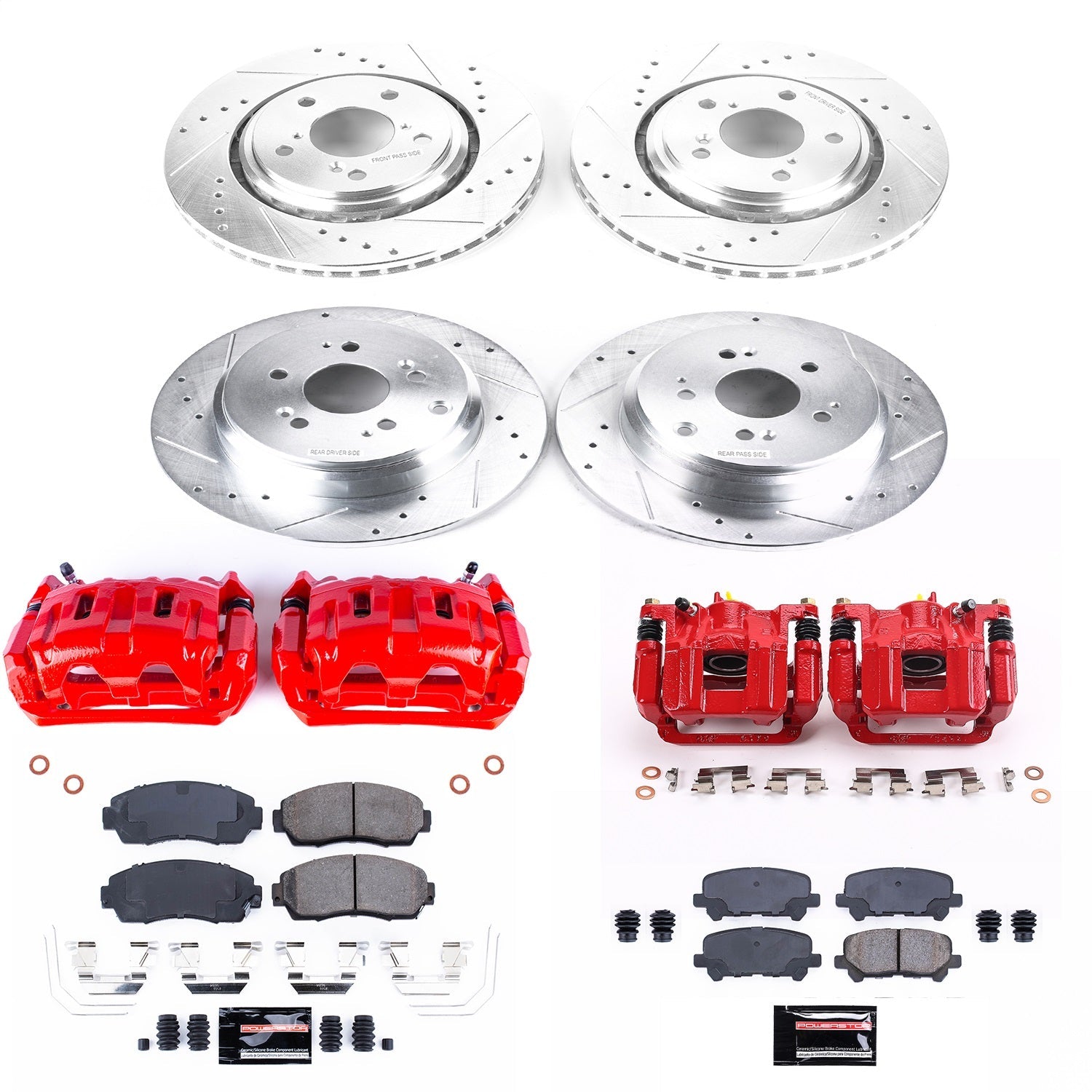 PowerStop Front & Rear Z23 Evolution Sport Brake Kit with Calipers | 2015–2017 Honda Odyssey (KC6958)