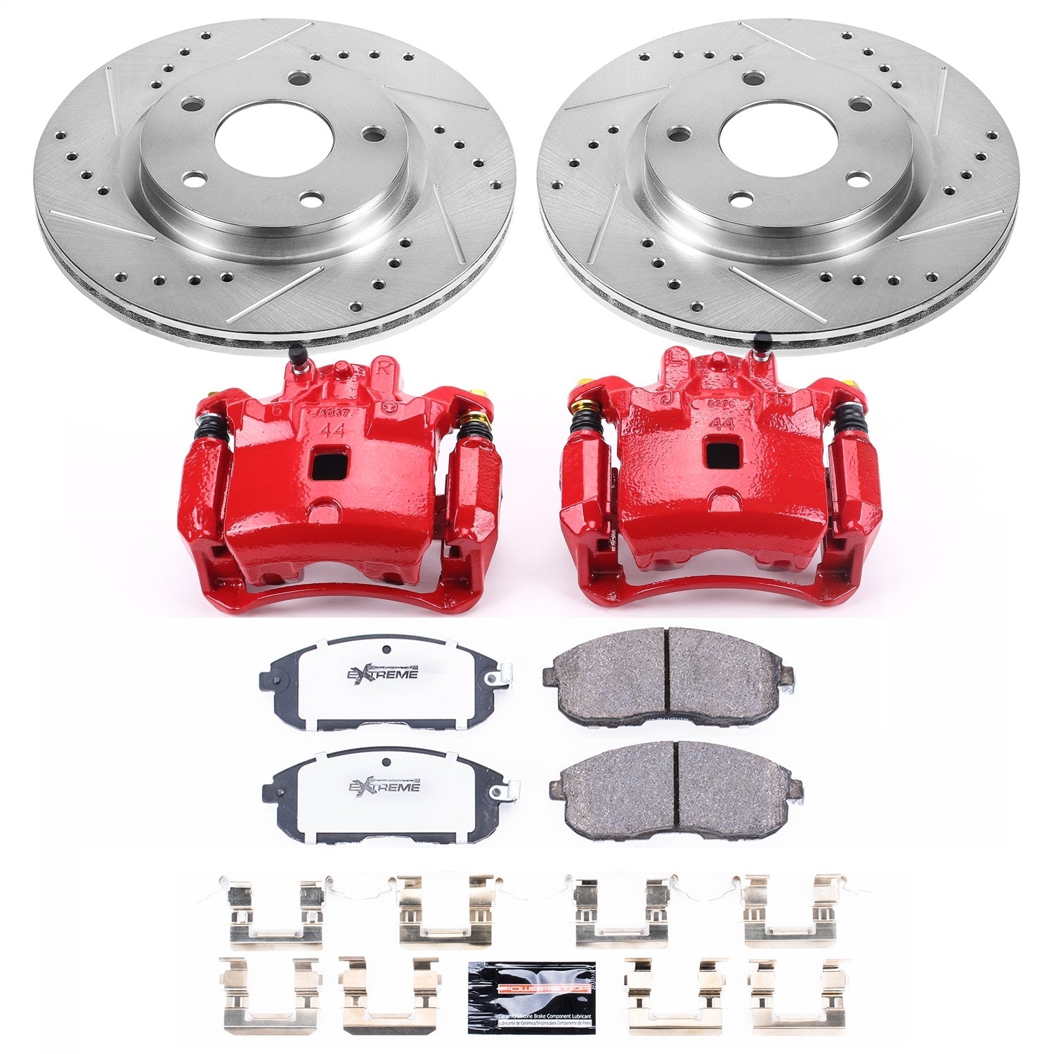 PowerStop Front Z26 Street Warrior Brake Kit with Calipers | 2013–2018 Nissan Sentra (KC6961-26)