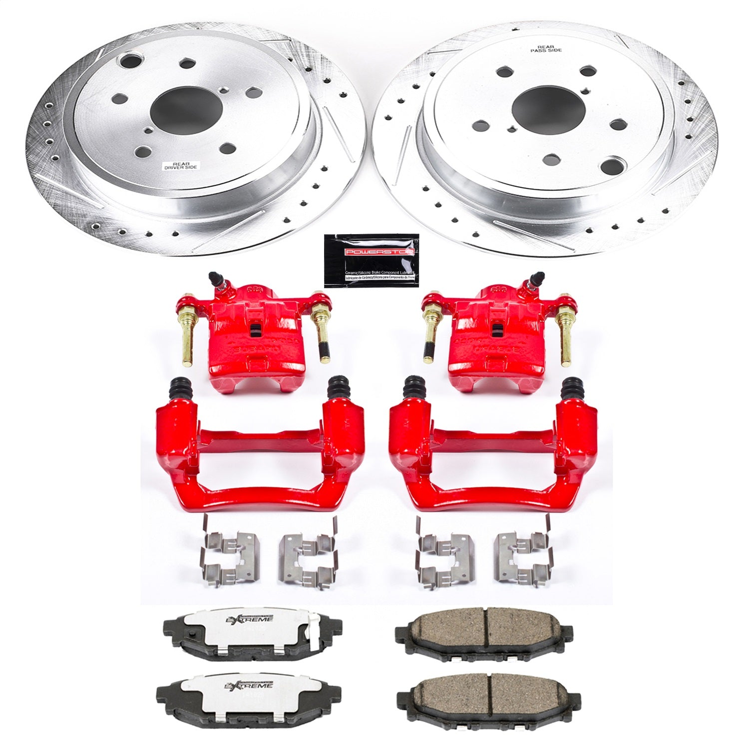 PowerStop Rear Brake Kit with Calipers | 2015–2019 Subaru WRX (KC6977-26)