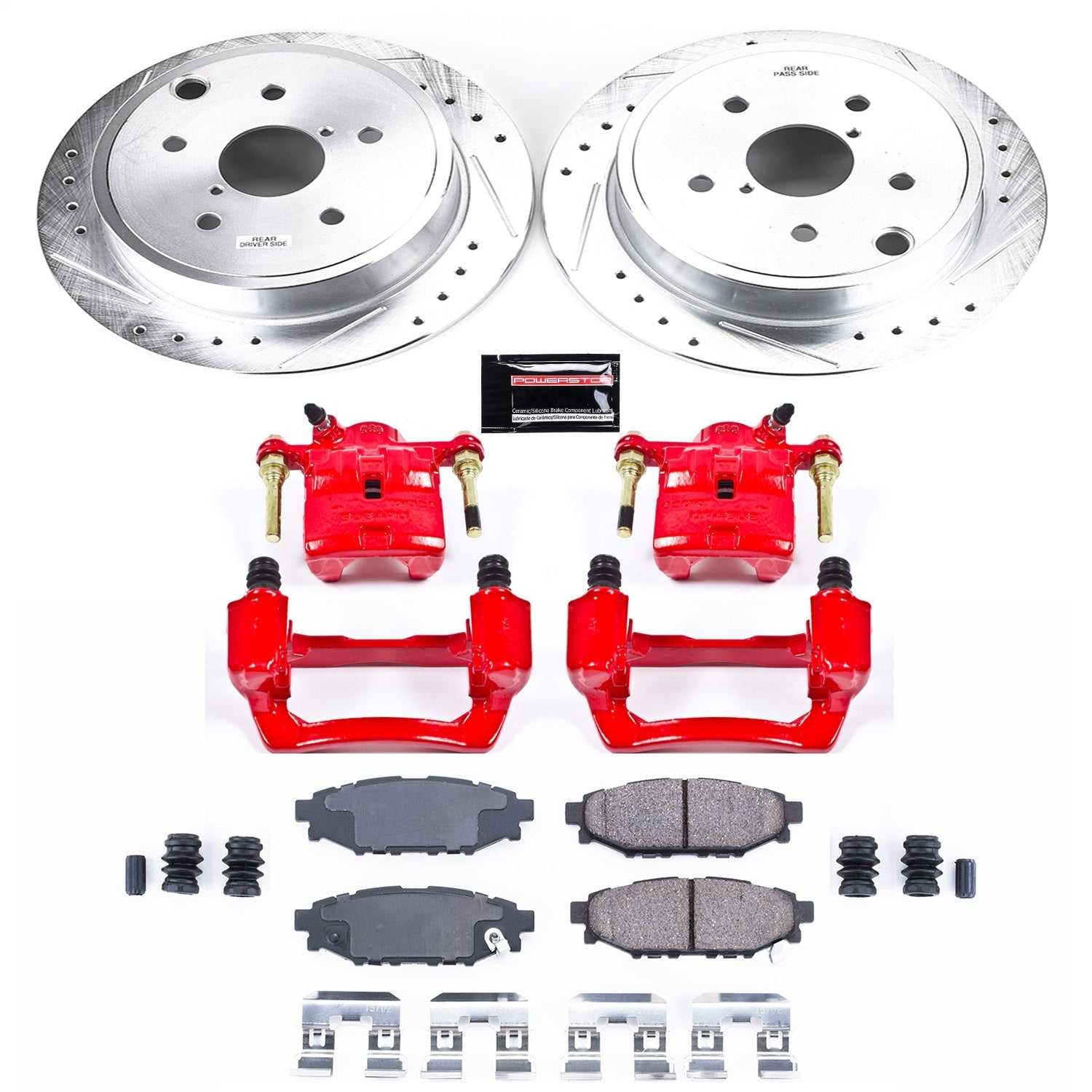 PowerStop Rear Z23 Evolution Sport Brake Kit with Calipers | 2015–2019 Subaru WRX (KC6977)