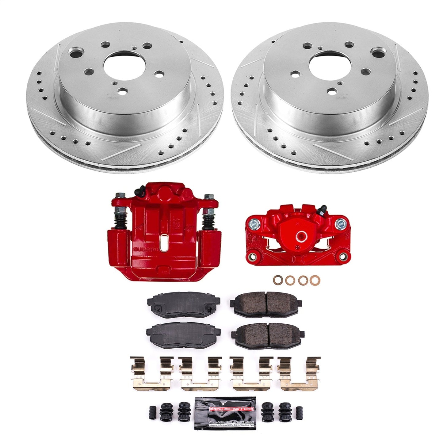 PowerStop Rear Z23 Evolution Kit with Calipers | 2014–2018 Subaru Forester (KC6978A)