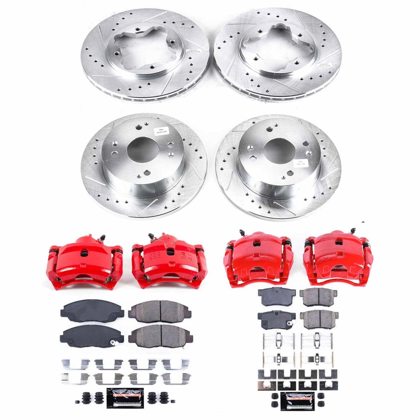 PowerStop Front & Rear Z23 Evolution Sport Brake Kit with Calipers | 1991–1997 Honda Accord (KC698)