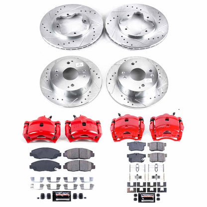 PowerStop Front & Rear Z23 Evolution Sport Brake Kit with Calipers | 1991–1997 Honda Accord (KC698)