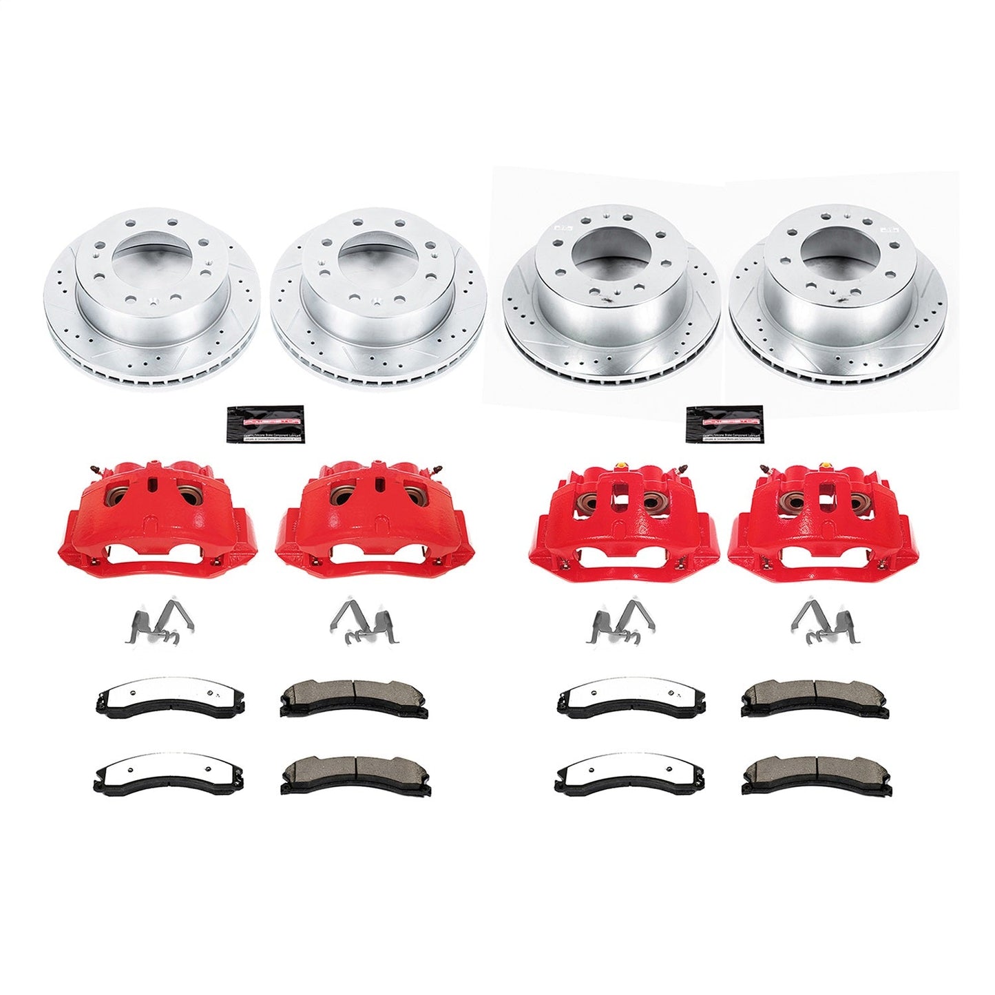 PowerStop Front & Rear Z36 Truck & Tow Kit with Calipers | 2015–2019 Chevrolet Silverado 2500 HD (KC6992-36)