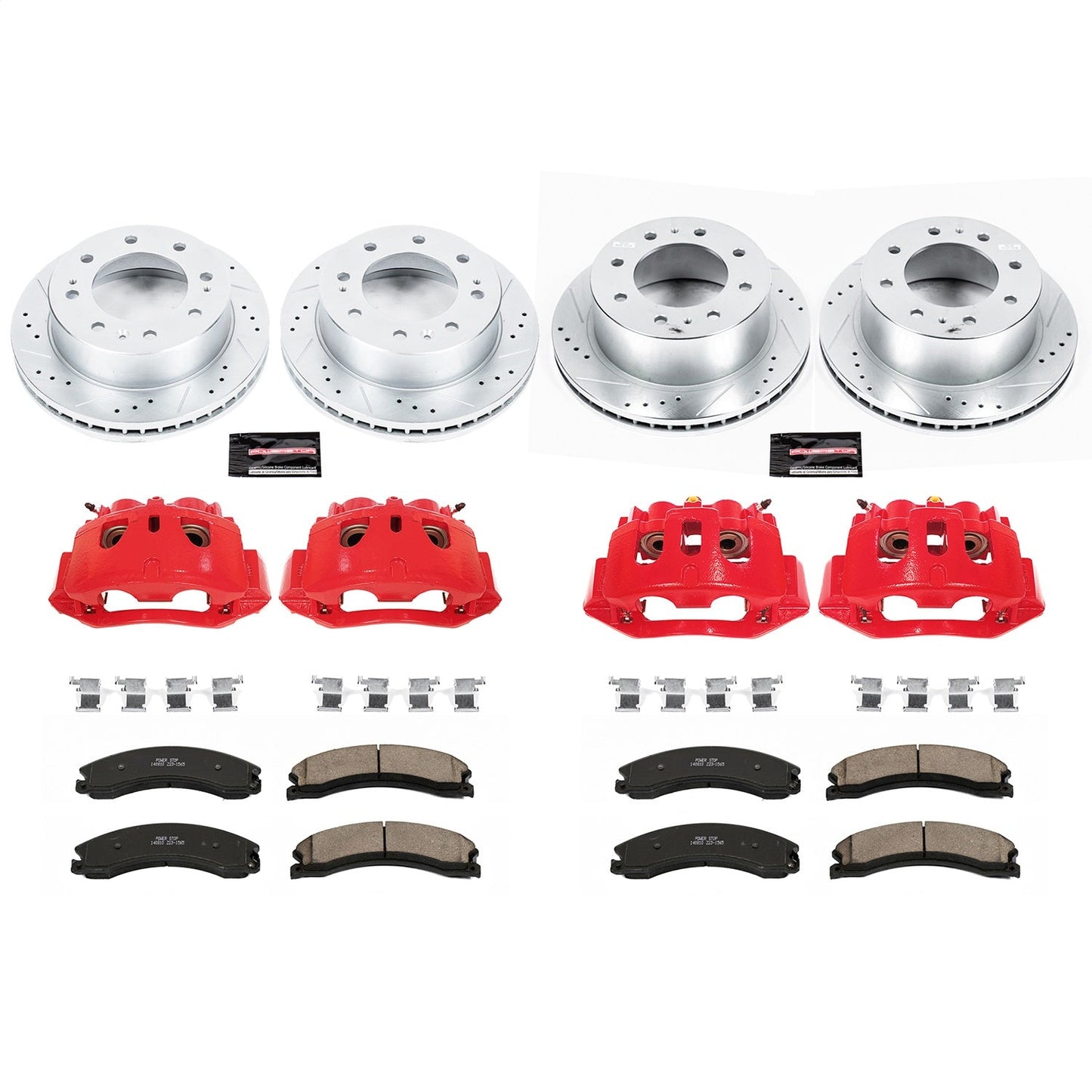 PowerStop Front & Rear Z23 Evolution Kit with Calipers | 2015–2019 Chevrolet Silverado 2500 HD (KC6992)