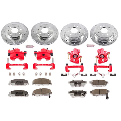 PowerStop Front & Rear Z26 Street Warrior Brake Kit with Calipers | 1992–1995 Honda Civic (KC700-26)