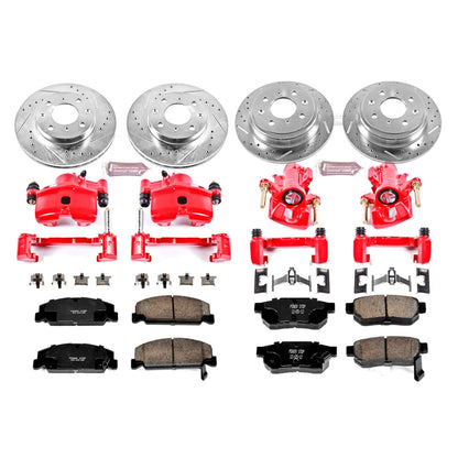 PowerStop Front & Rear Z23 Evolution Sport Brake Kit with Calipers | 1992–1995 Honda Civic (KC700)