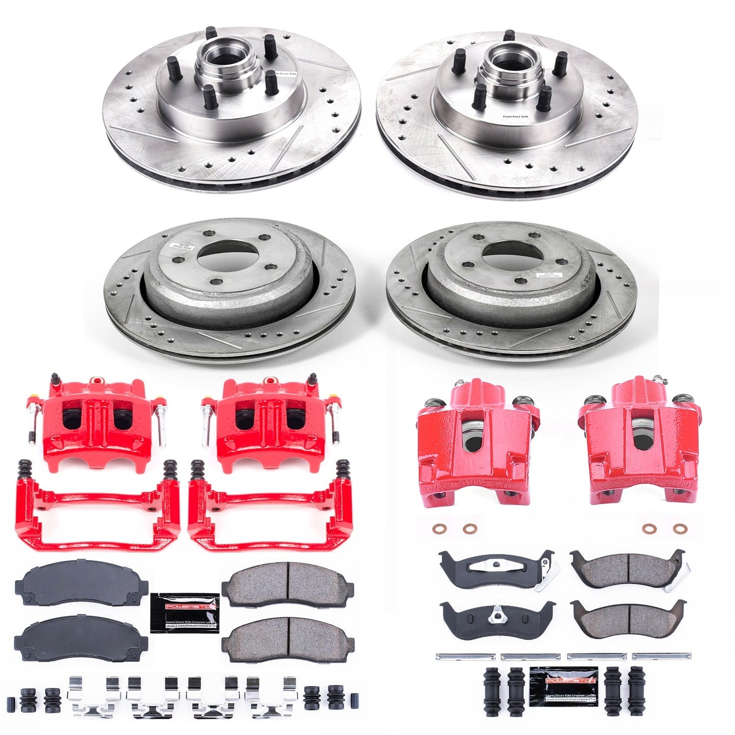 PowerStop Front & Rear Z23 Evolution Sport Brake Kit with Calipers | 2010–2011 Ford Ranger (KC7003)