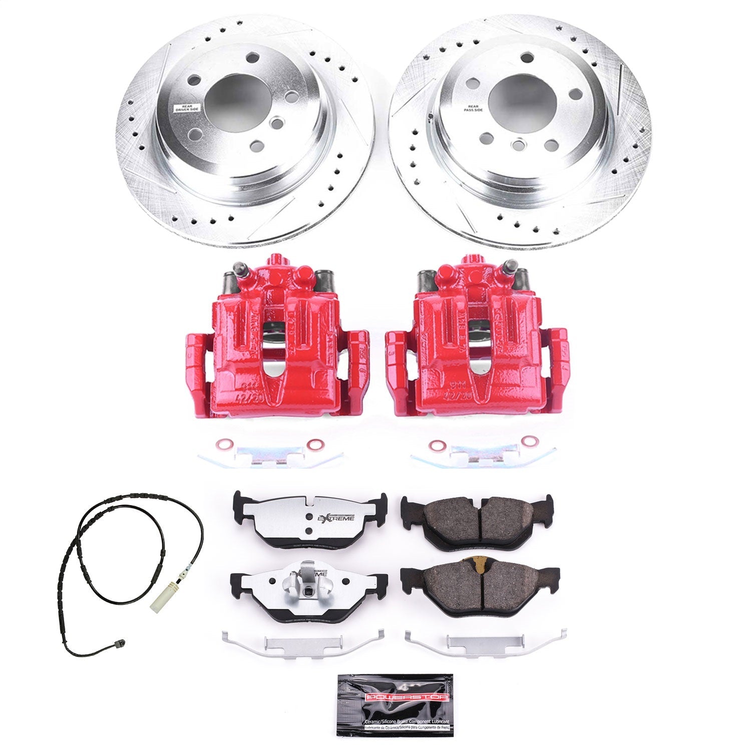 PowerStop Rear Brake Kit with Calipers | 2013–2015 BMW X1 (KC7008-26)