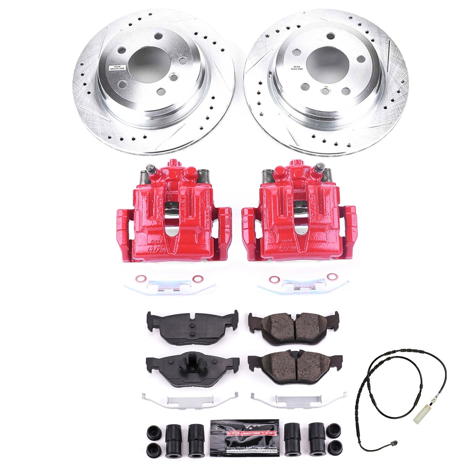 PowerStop Rear Brake Kit with Calipers | 2013–2015 BMW X1 (KC7008)
