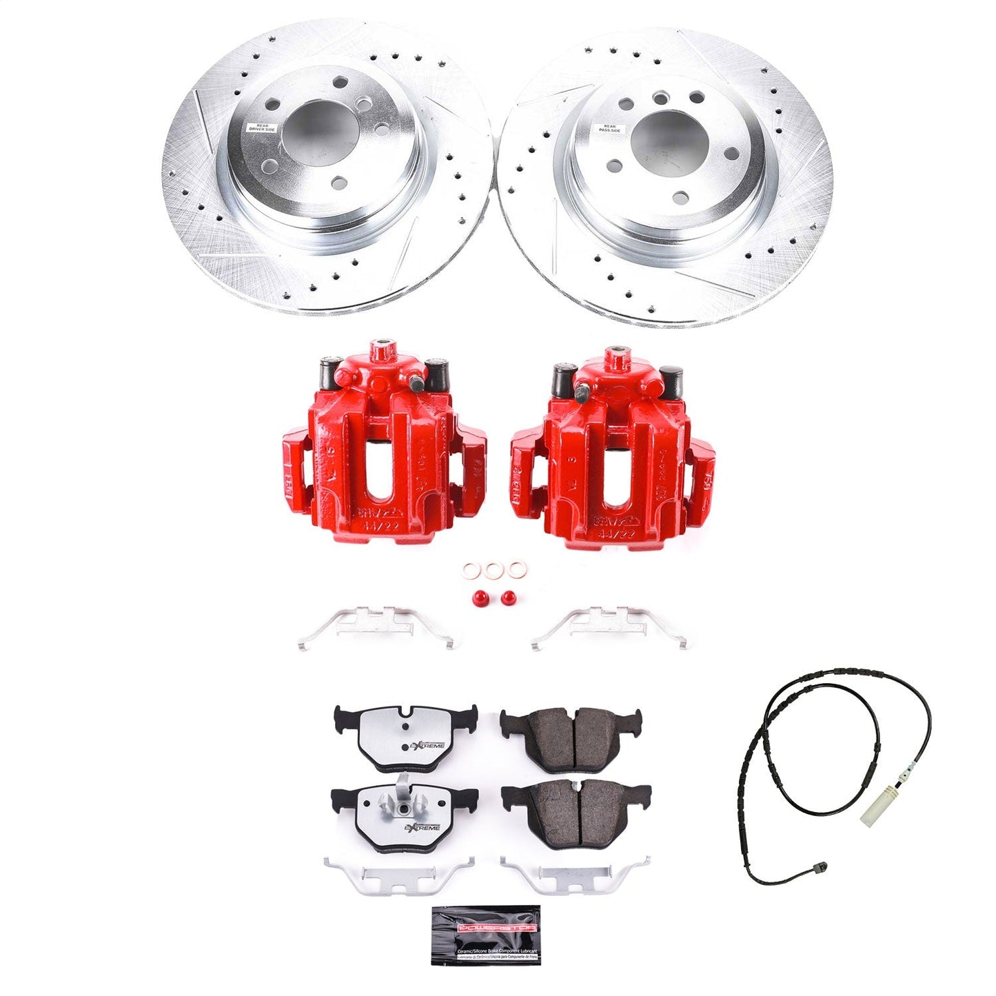 PowerStop Rear Z26 Street Warrior Brake Kit with Calipers | 2013–2015 BMW X1 (KC7009-26)