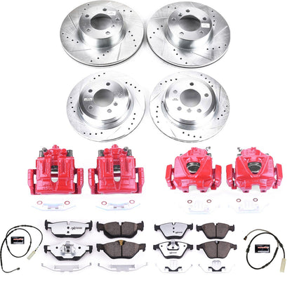 PowerStop Front & Rear Z26 Street Warrior Brake Kit with Calipers | 2013–2015 BMW X1 (KC7024-26)